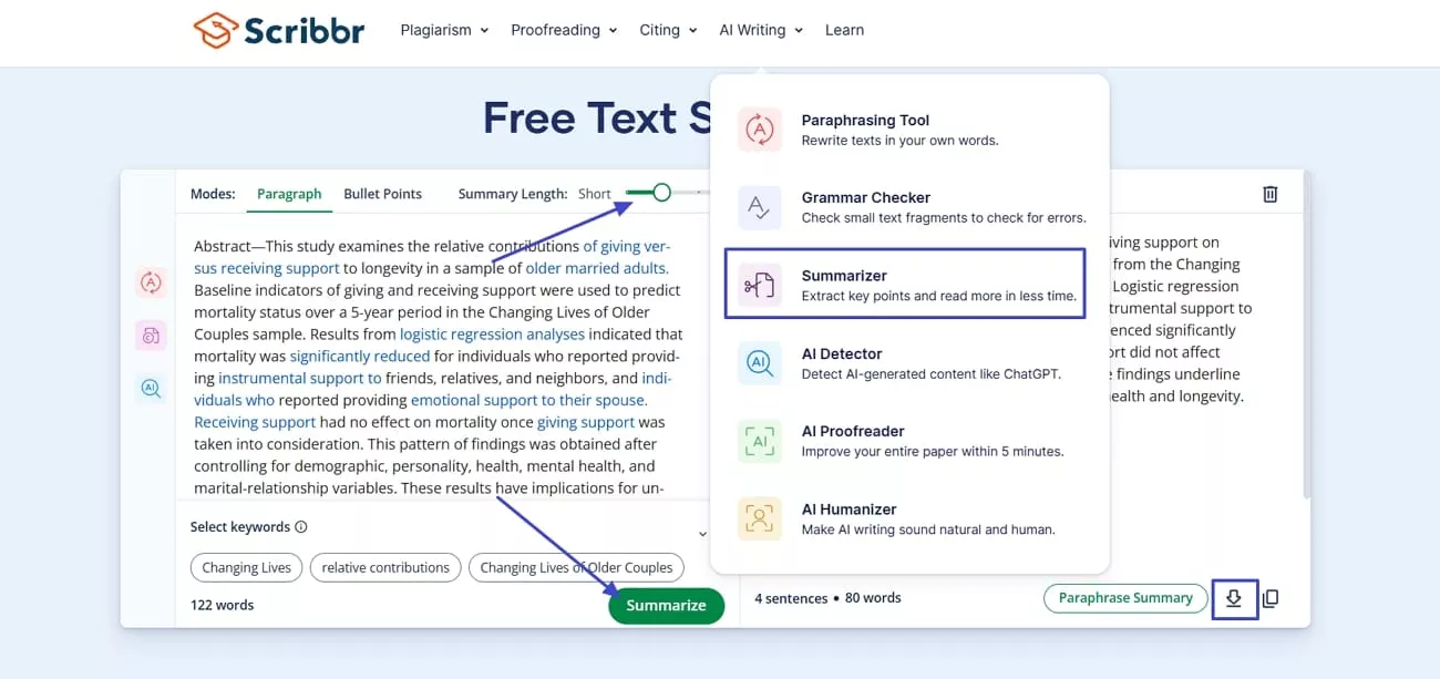 summarize articles understand scribbr