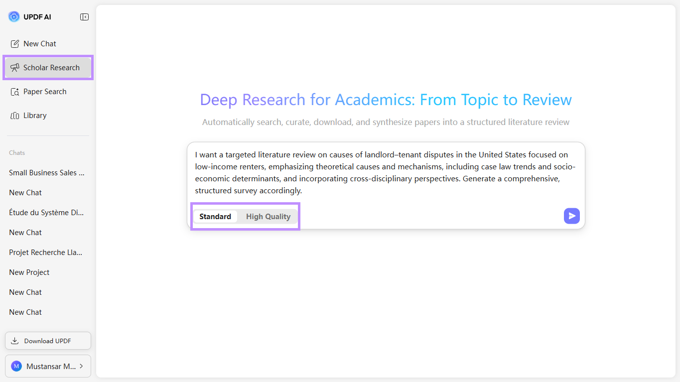 choose a scholar research mode