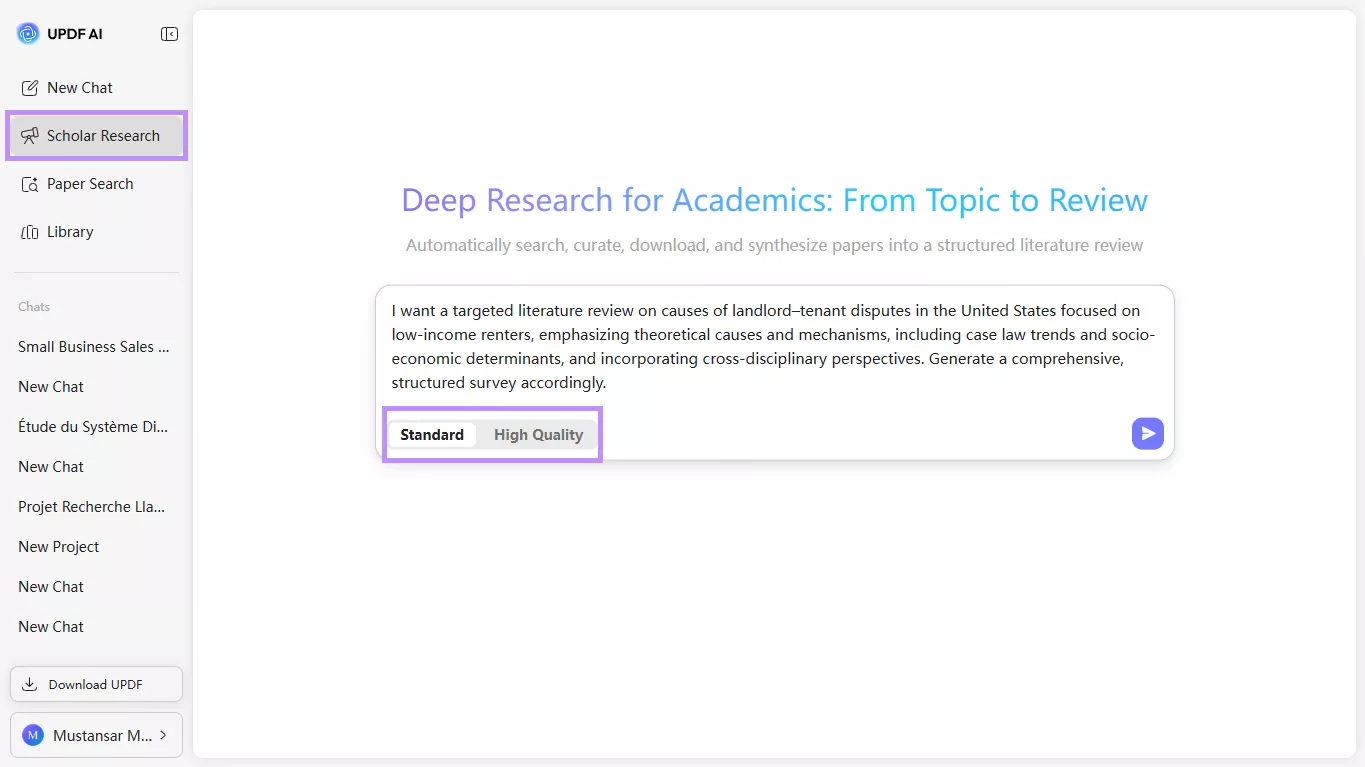 choose a scholar research mode