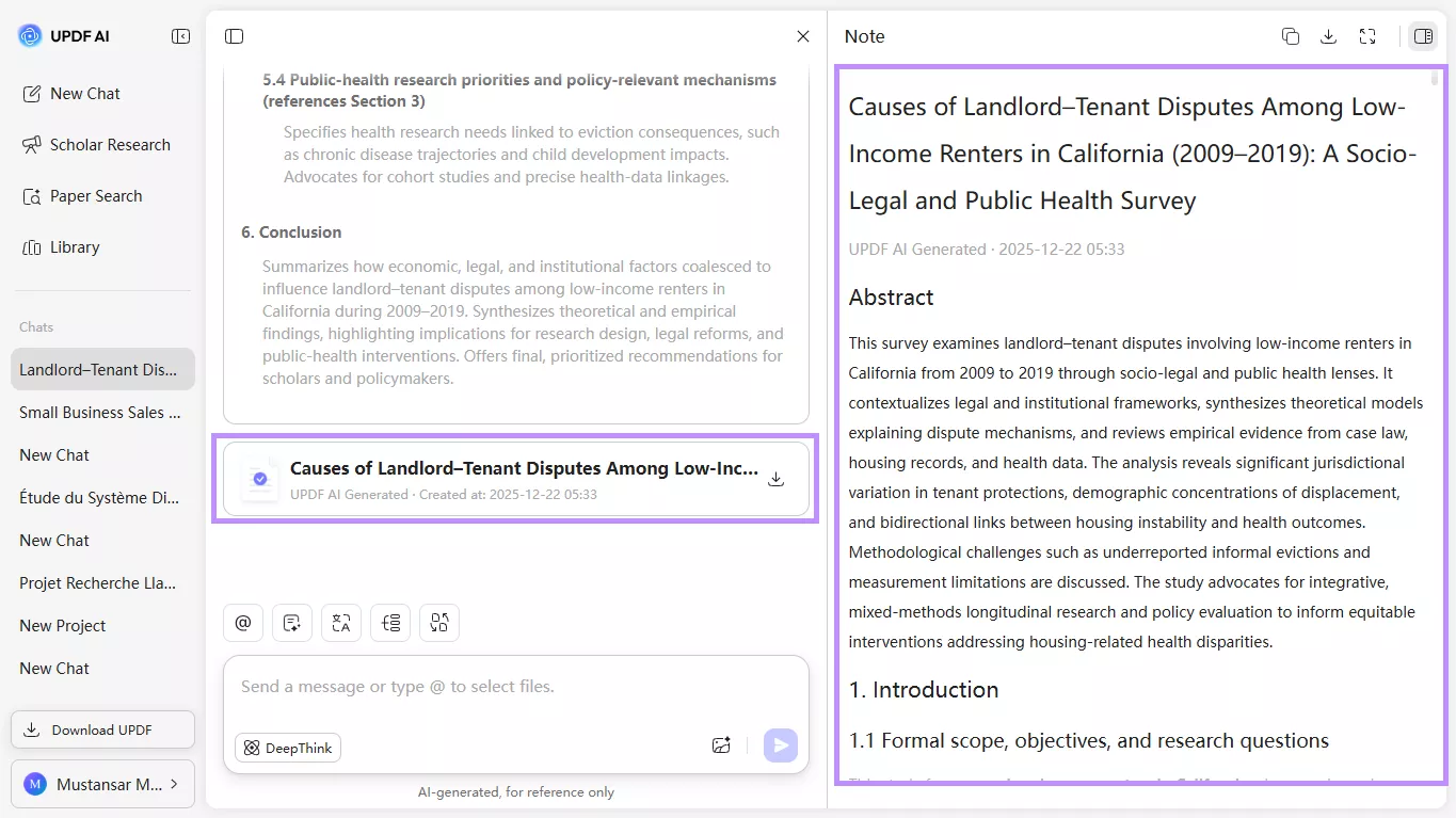 literature review report by updf ai