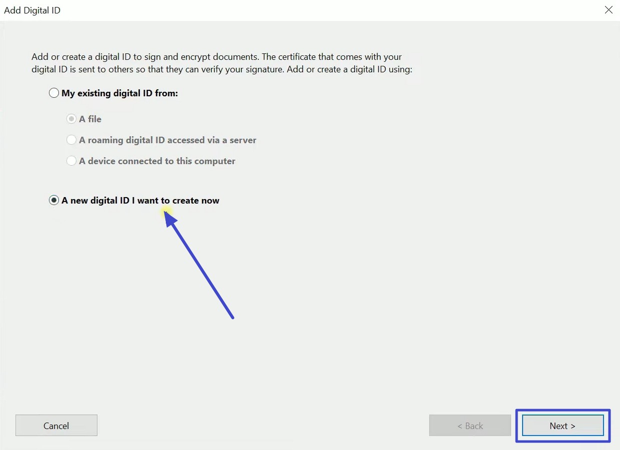 select new digital id