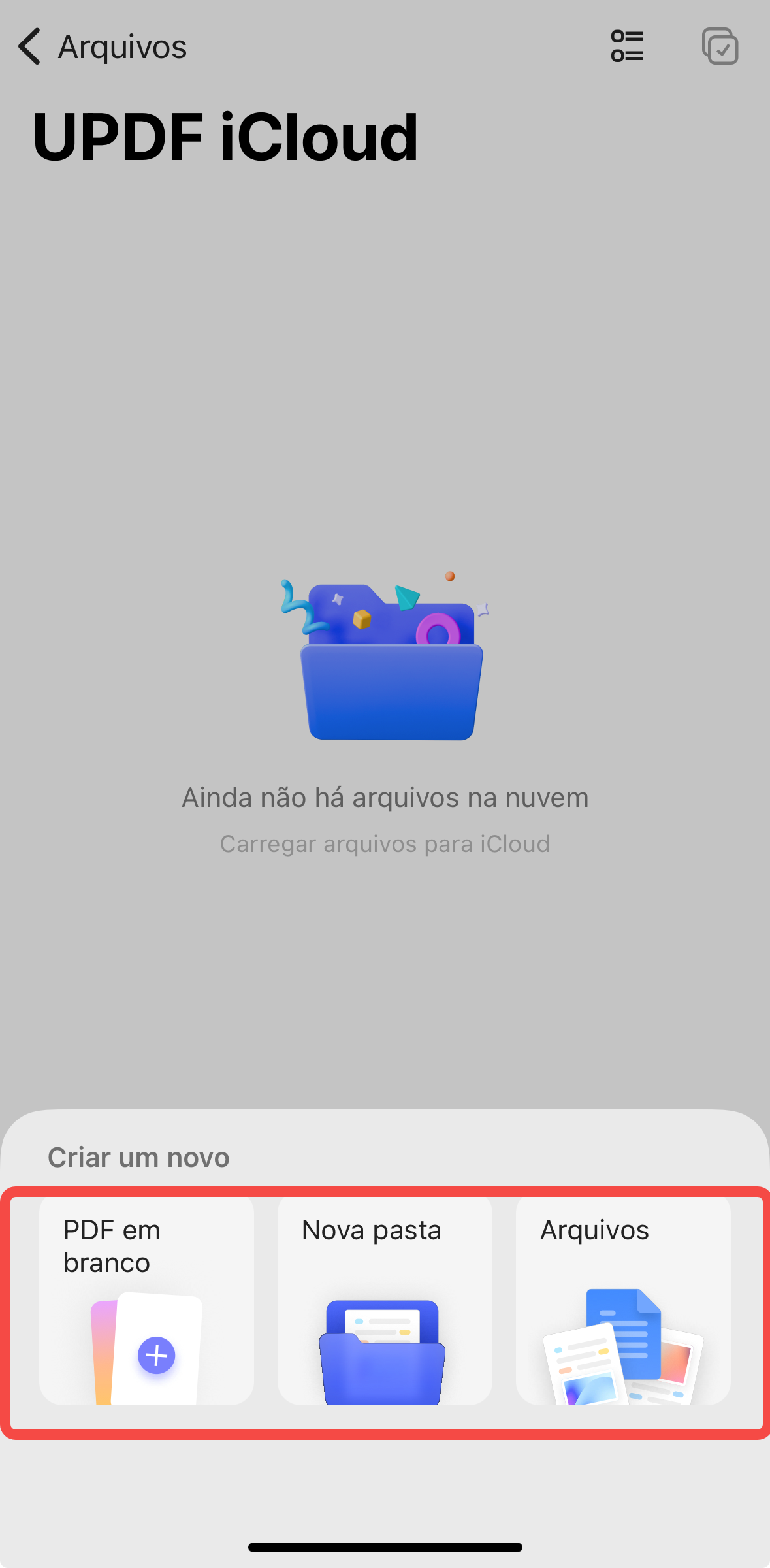 sincronizar arquivo com o icloud