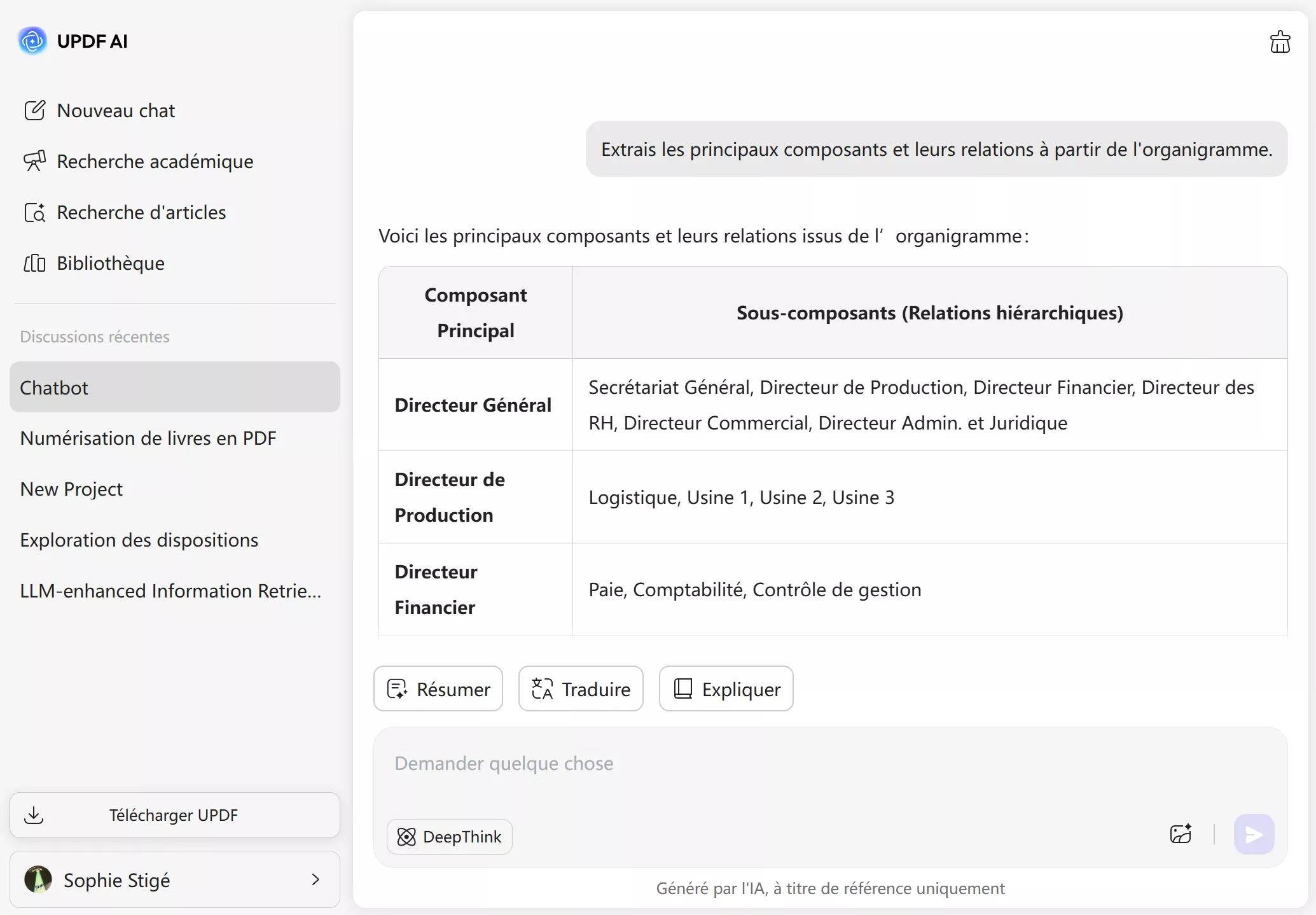 Extraction détaillée de diagrammes de flux avec l'IA UPDF
