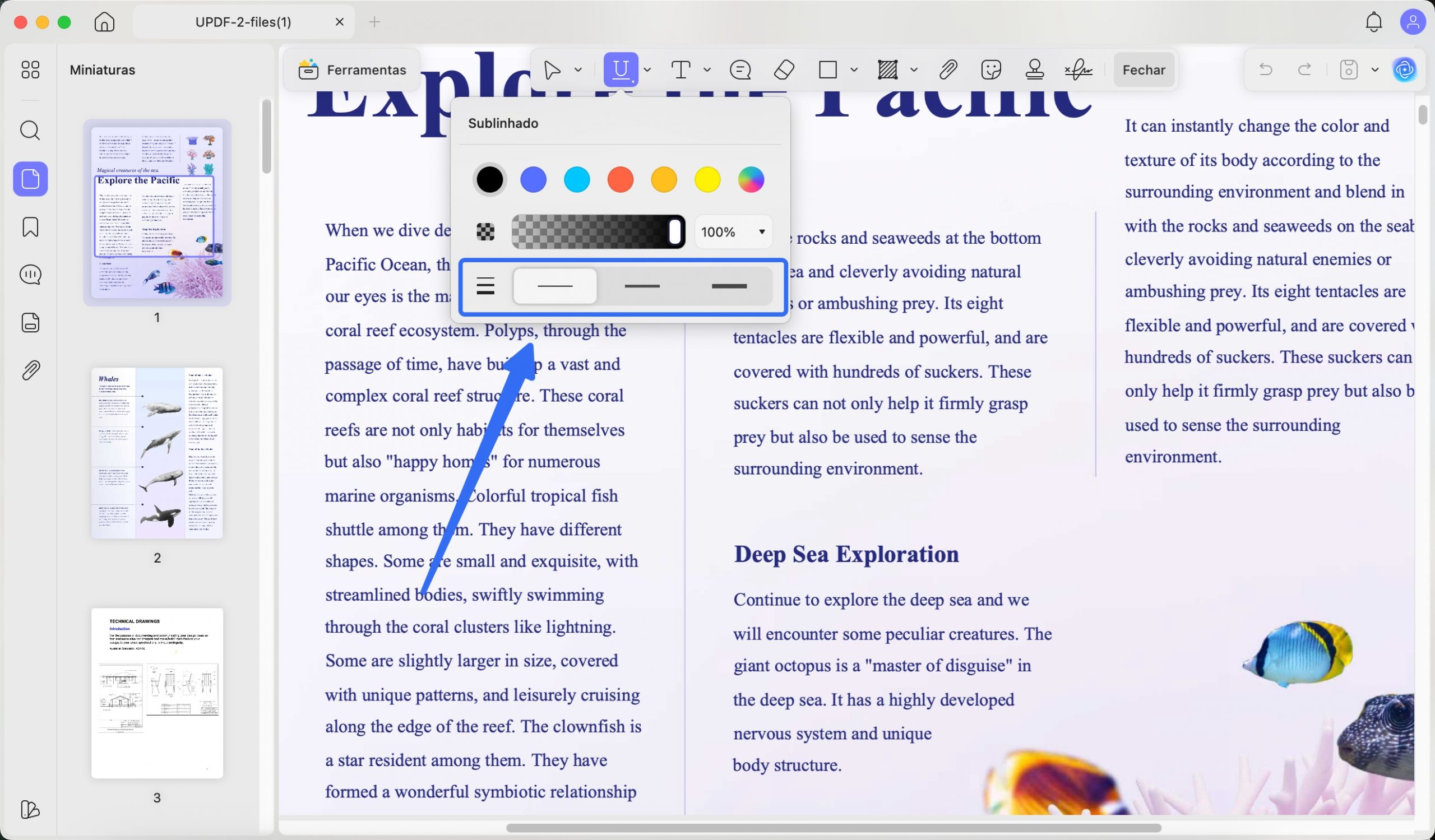 thickness settings for annotation