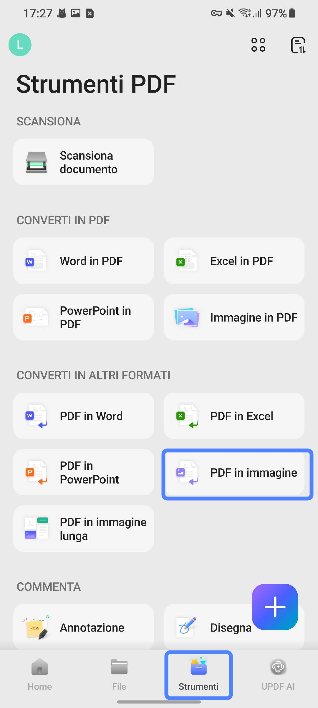 select pd to image updf android