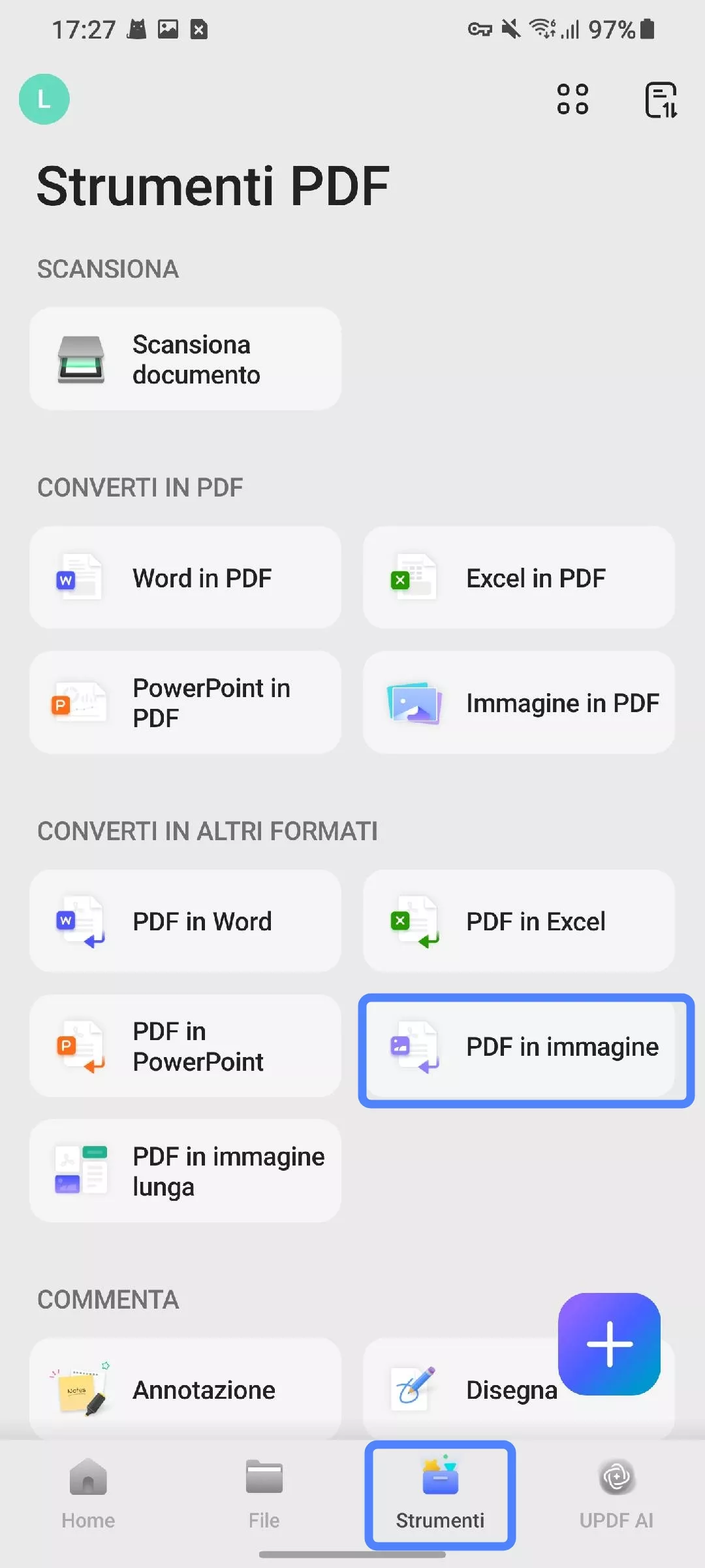 select pd to image updf android