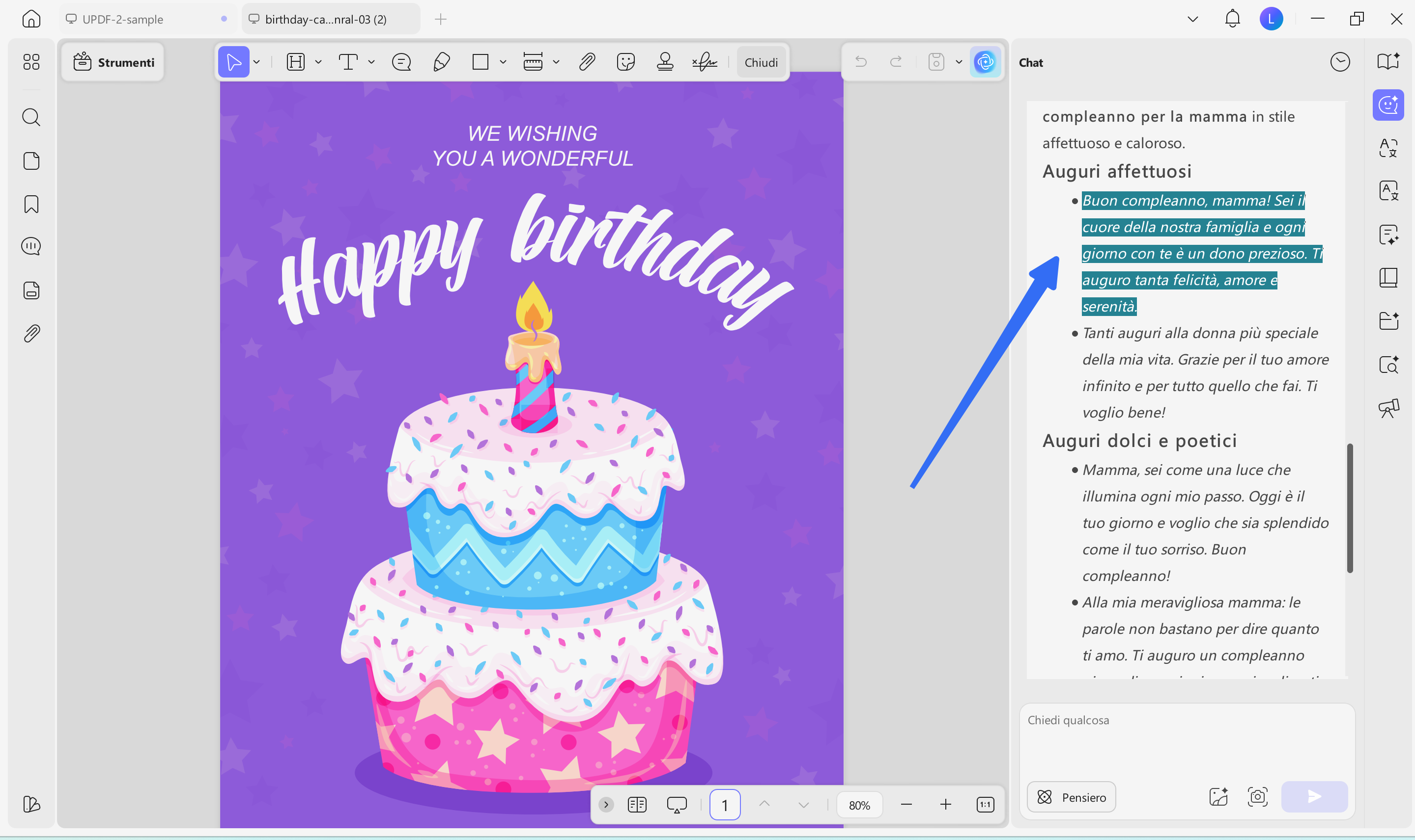 generate wishes from updf ai
