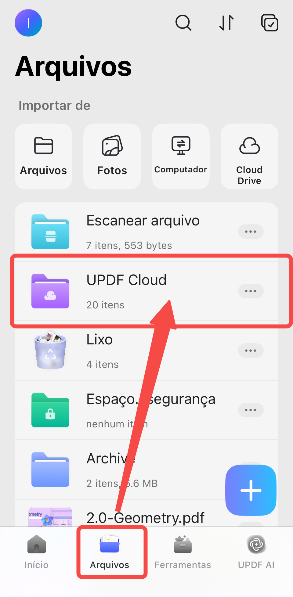 interface de arquivos no ios
