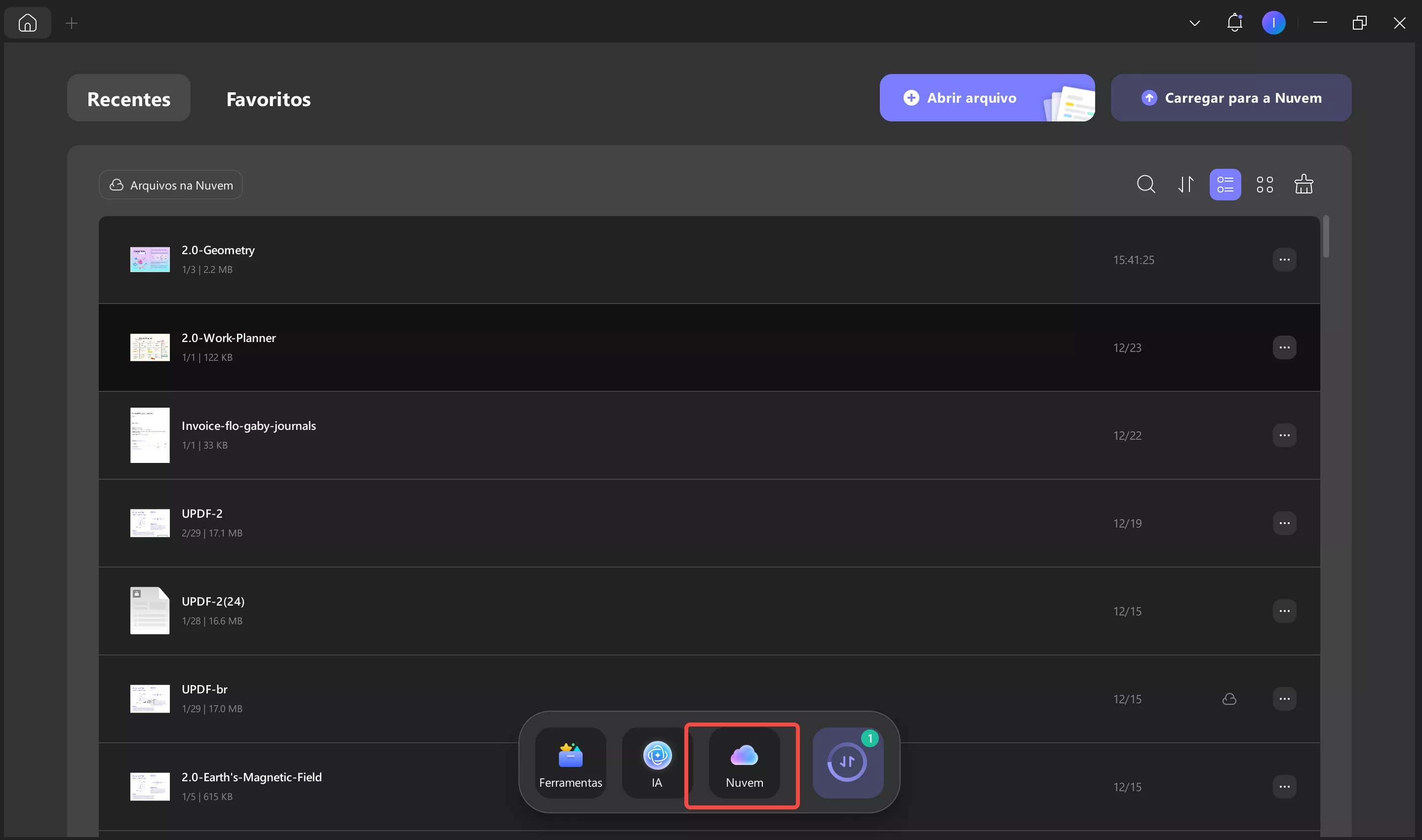 acessar a updf cloud