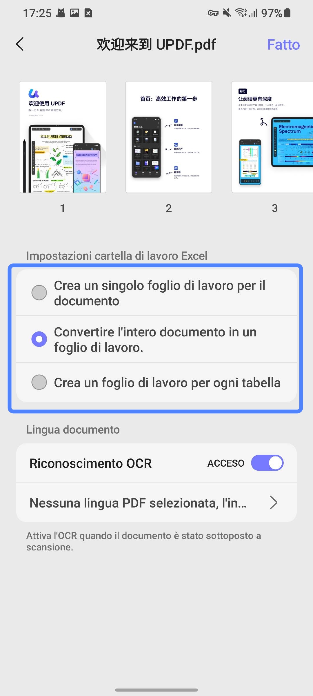 select excel workbooks settings updf android