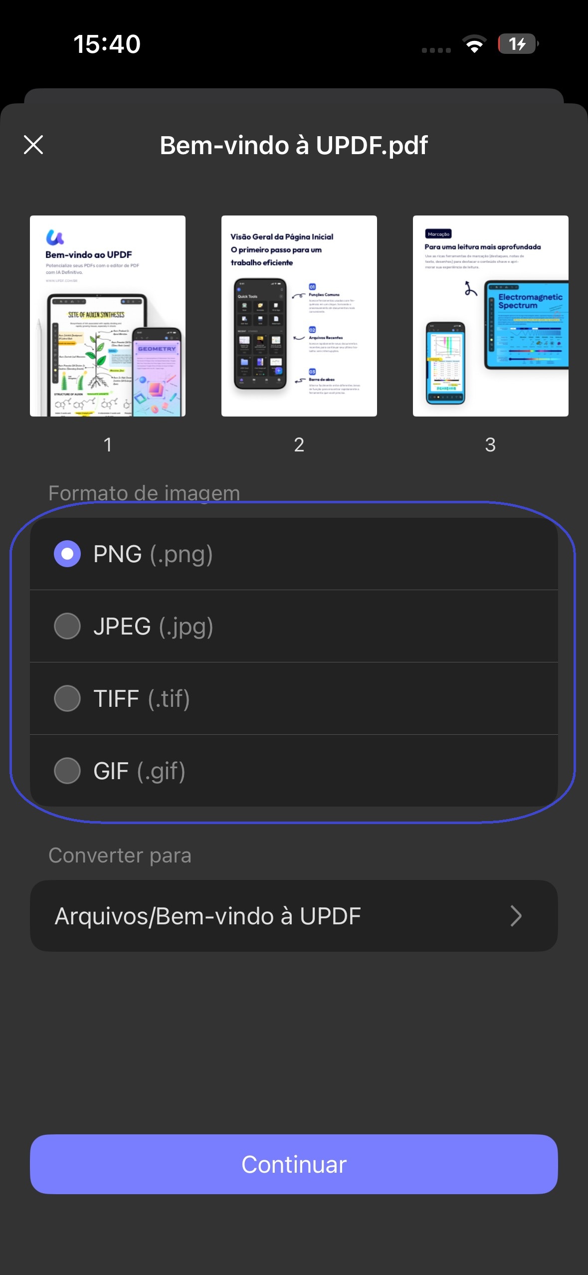 updf converter pdf no celular