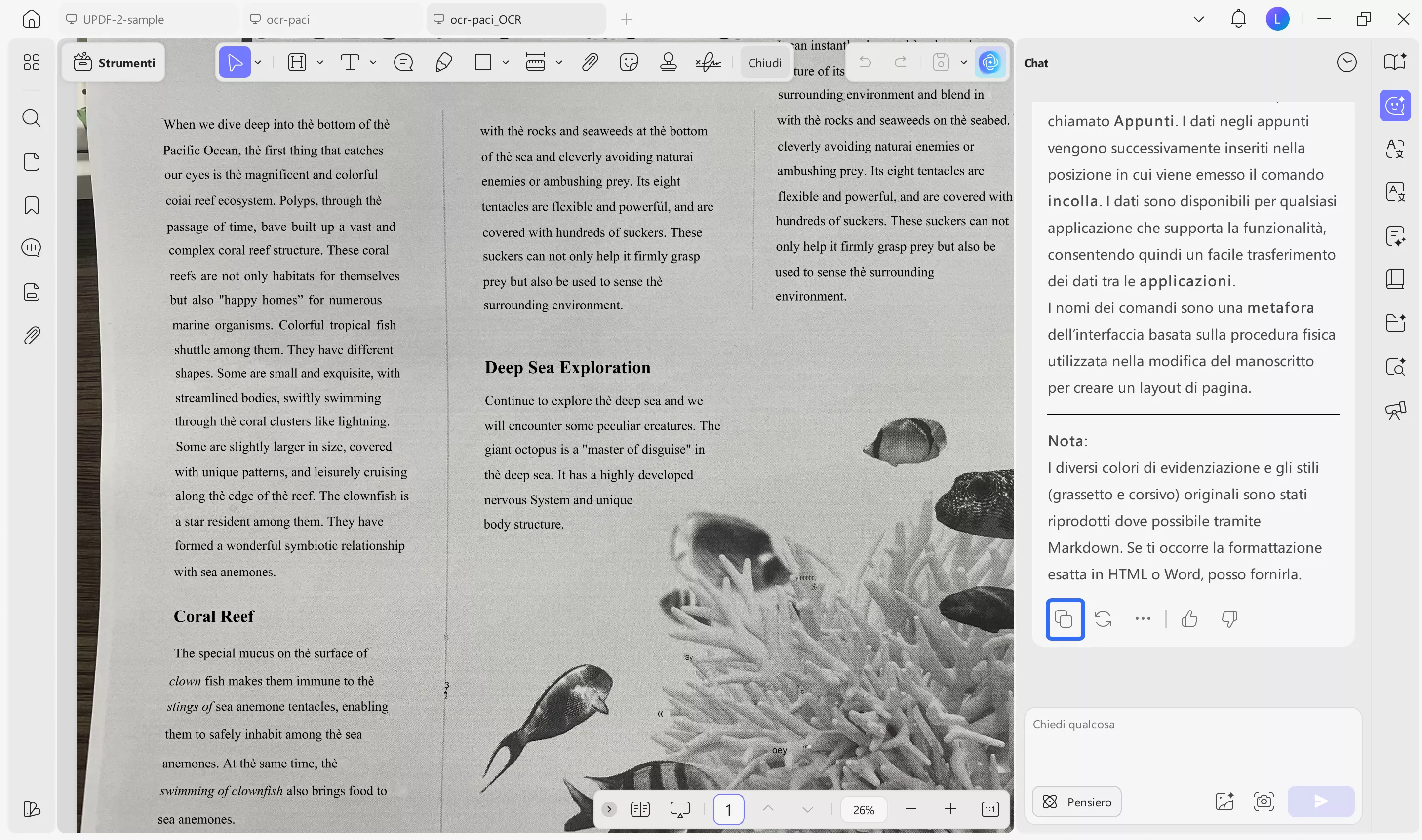 click the copy button in updf ai