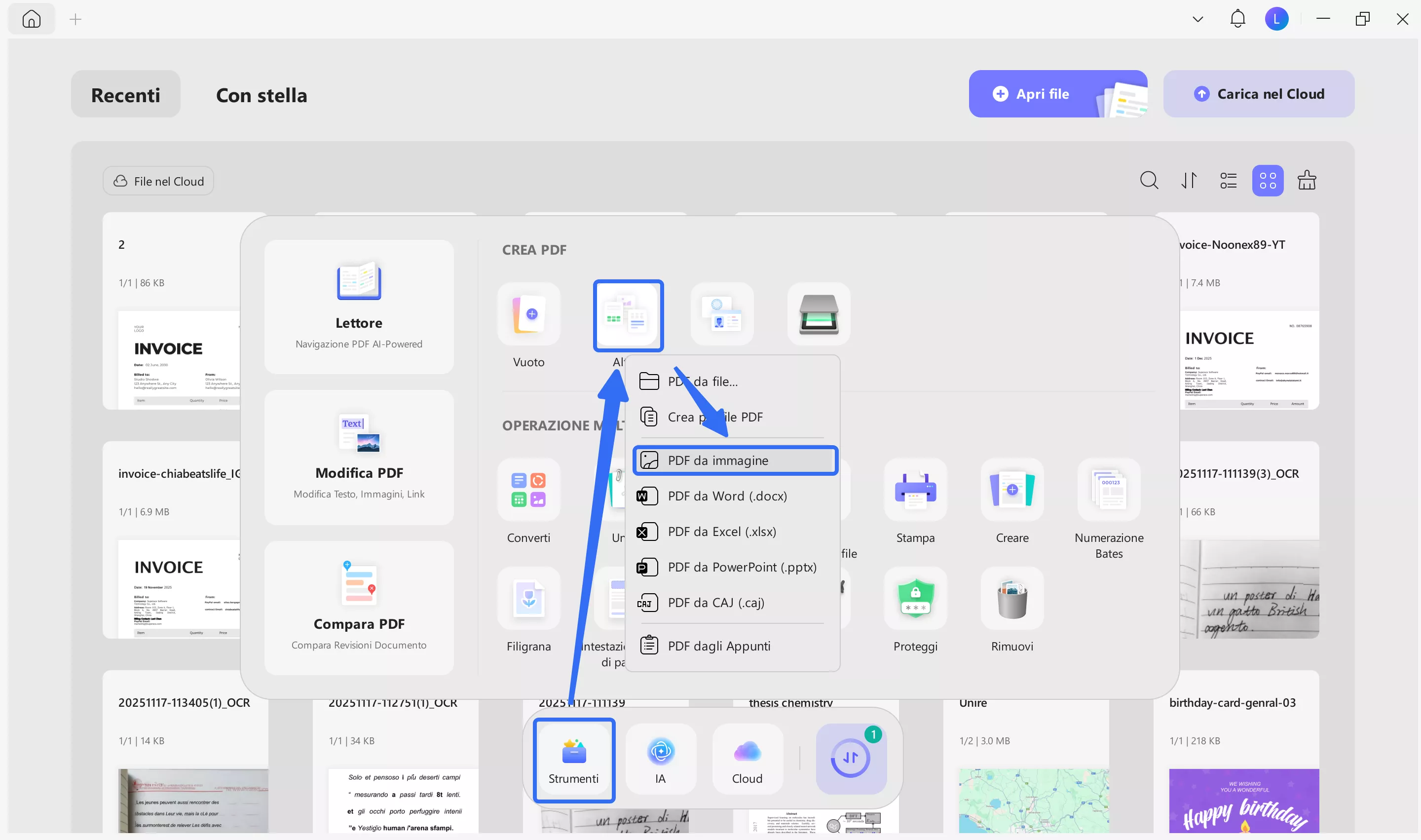 create PDF from image bill with updf windows