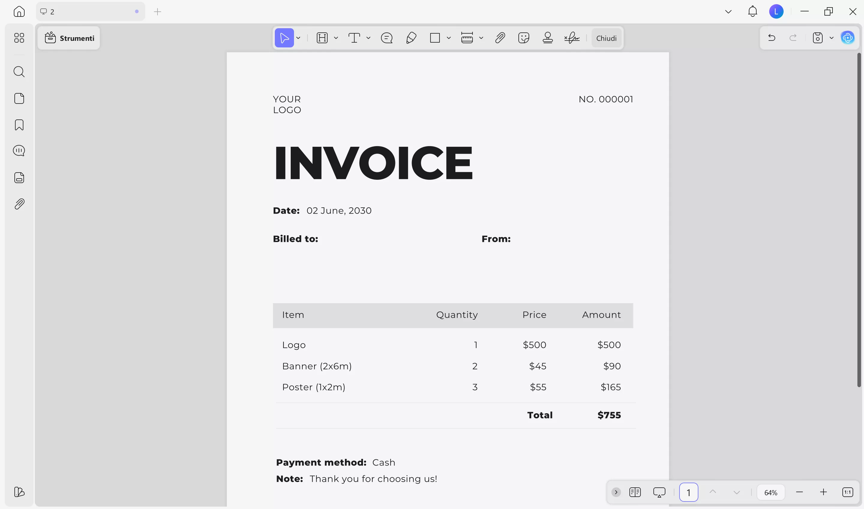 edit bill with updf windows