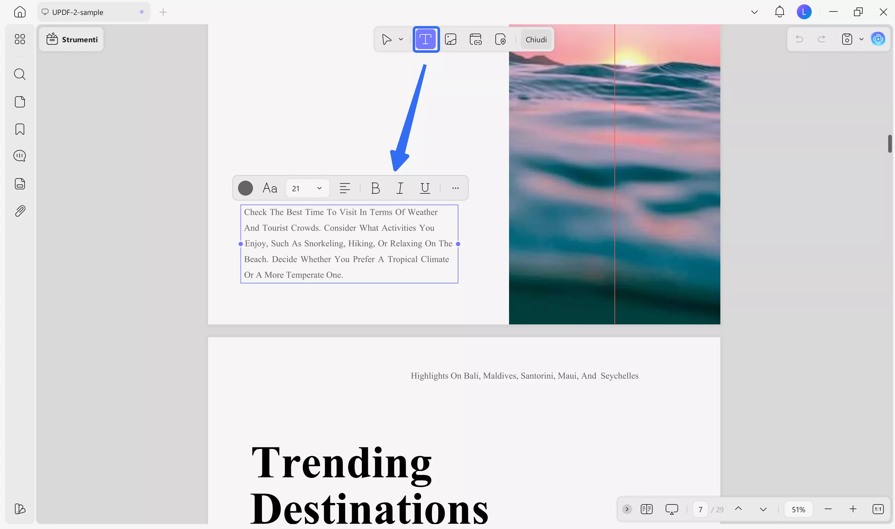 select text to edit with updf