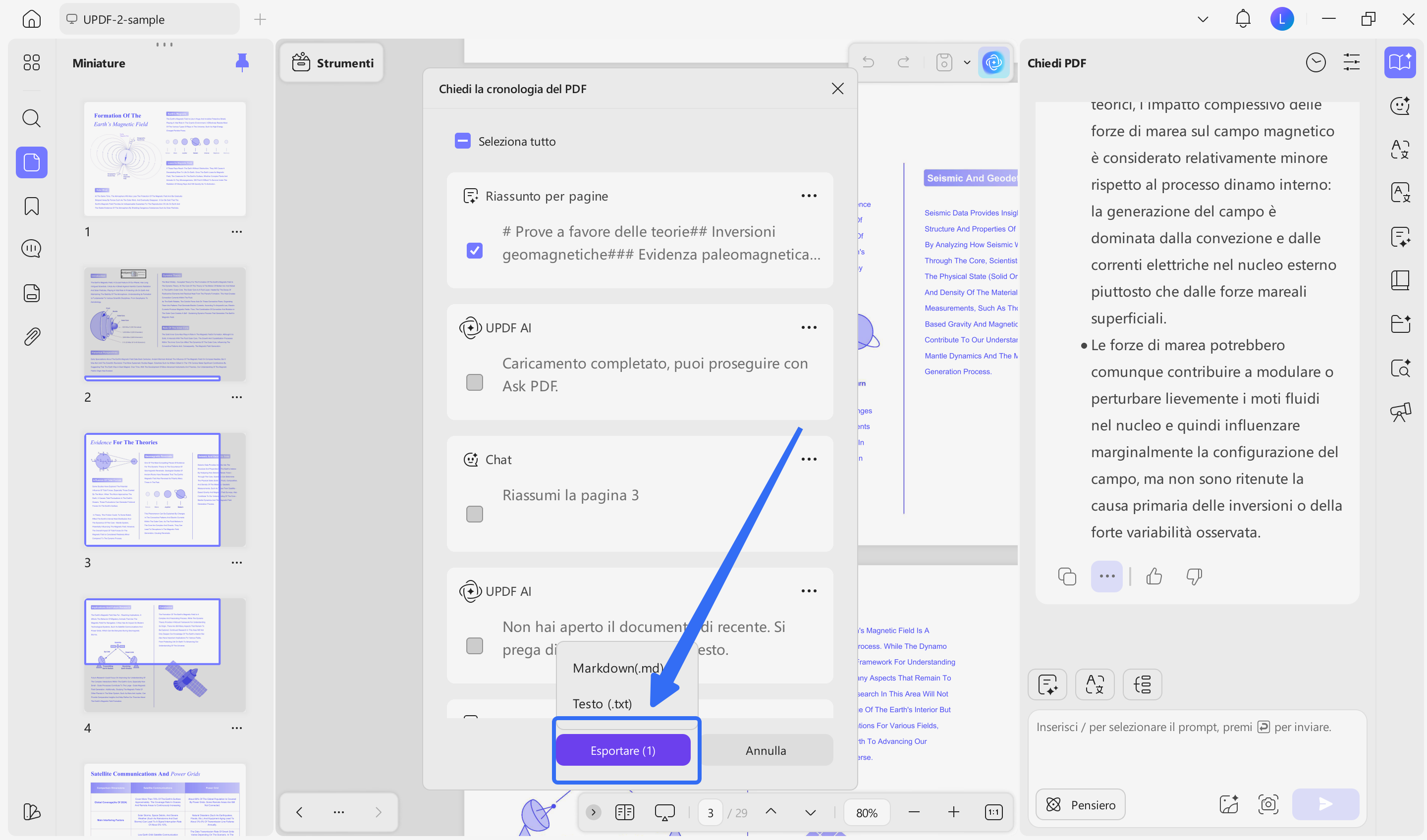 export in desired format updf ai windows