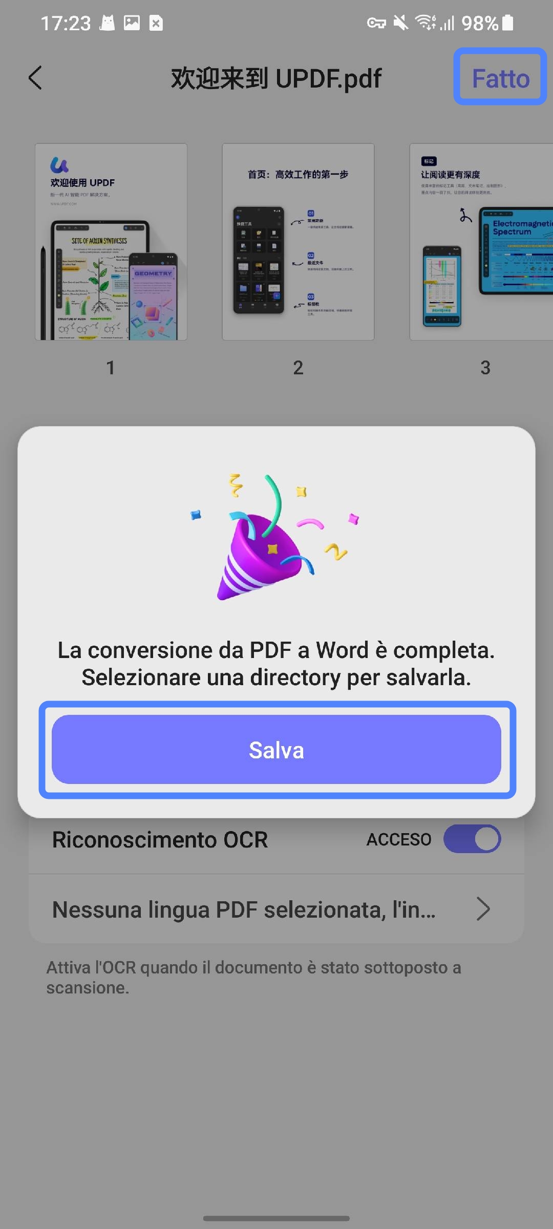 Alt text: save your word file updf android