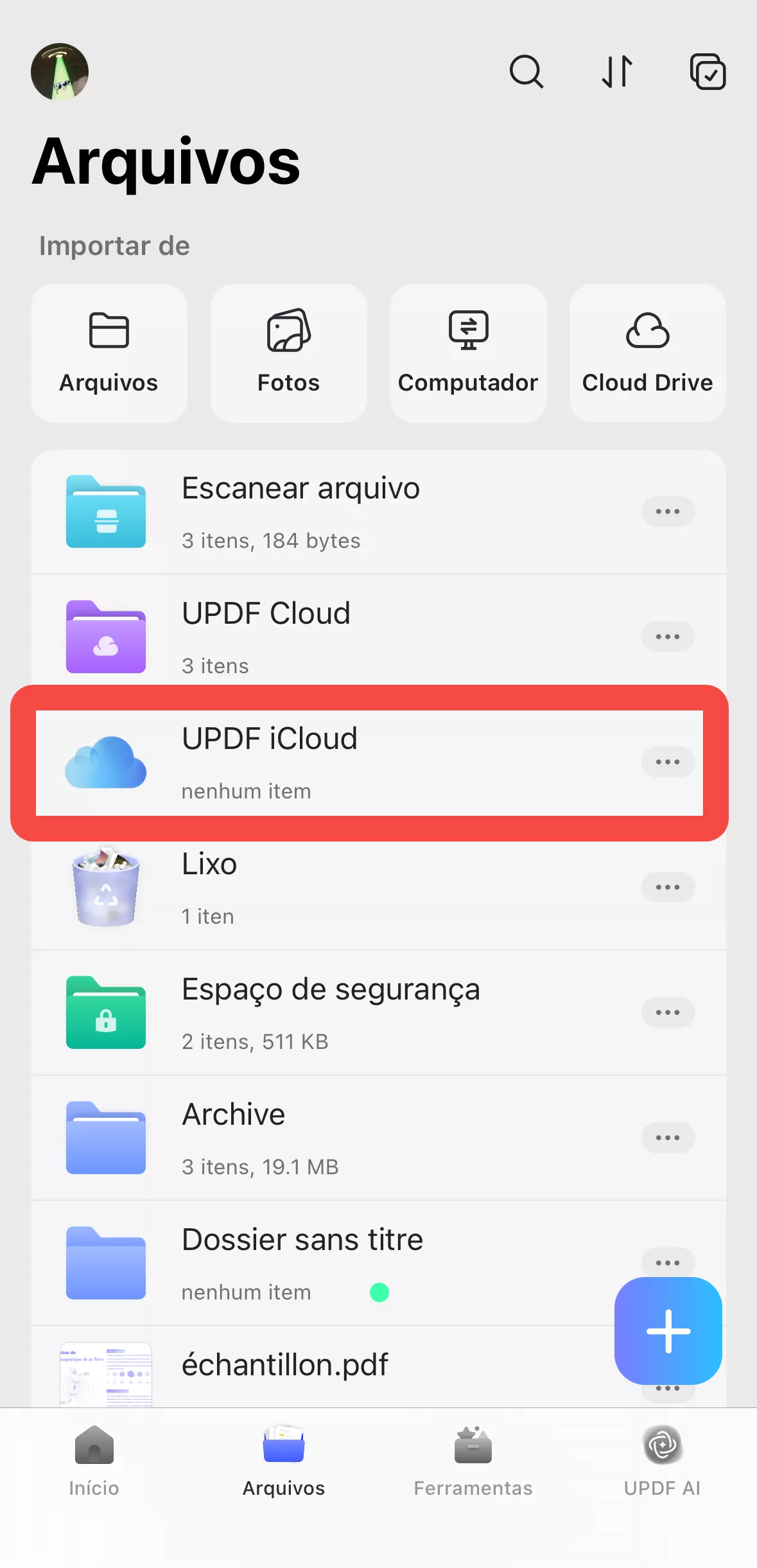 conectar ao updf icloud