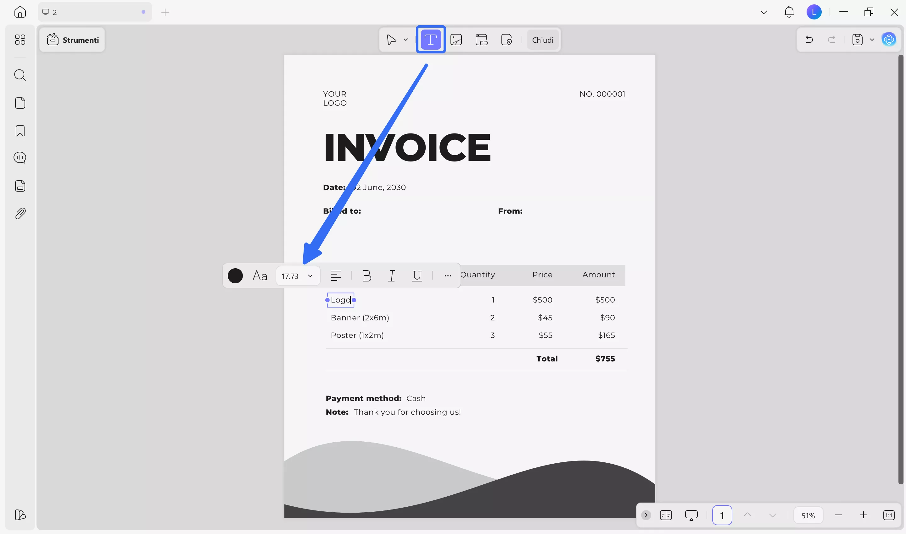 edit bill text updf windows
