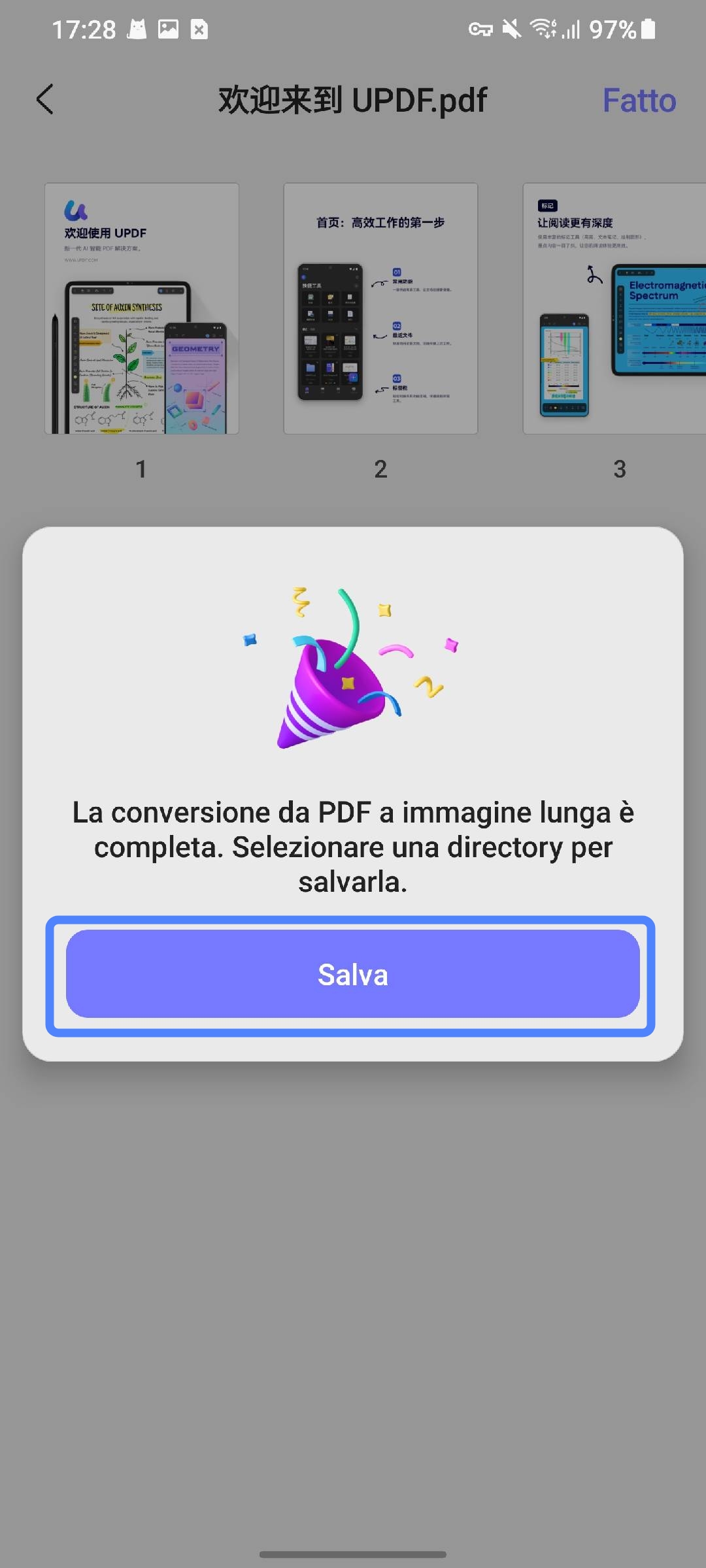 save the long image updf android
