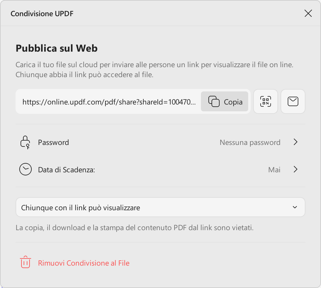 Share PDF through QR code