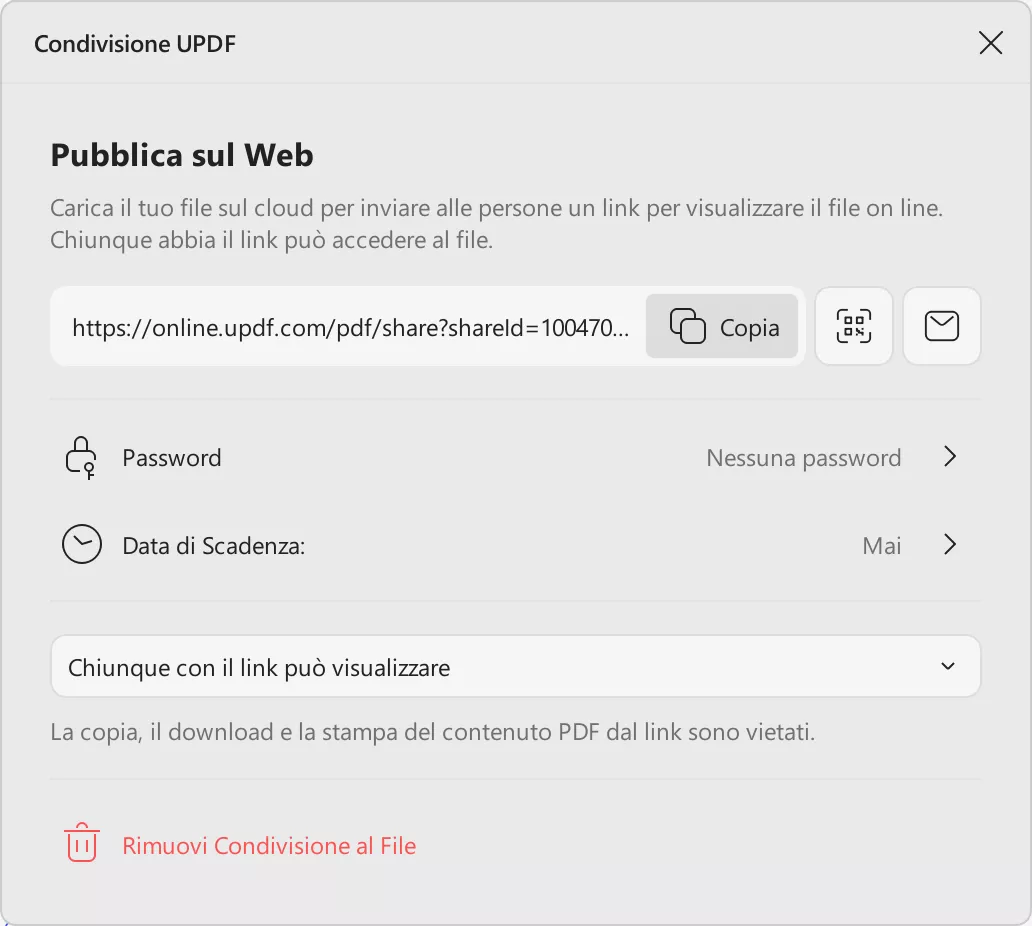 Share PDF through QR code