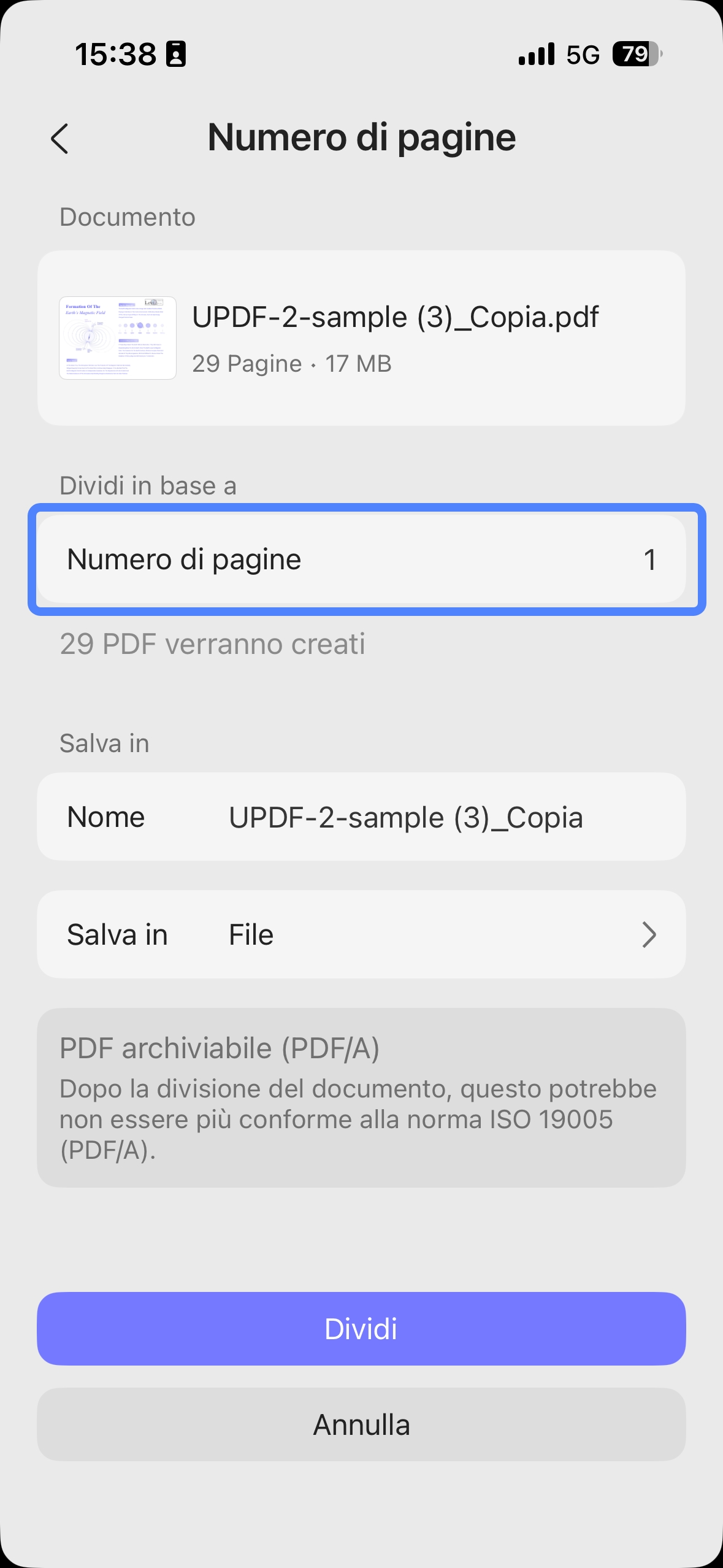 use updf split pages by number