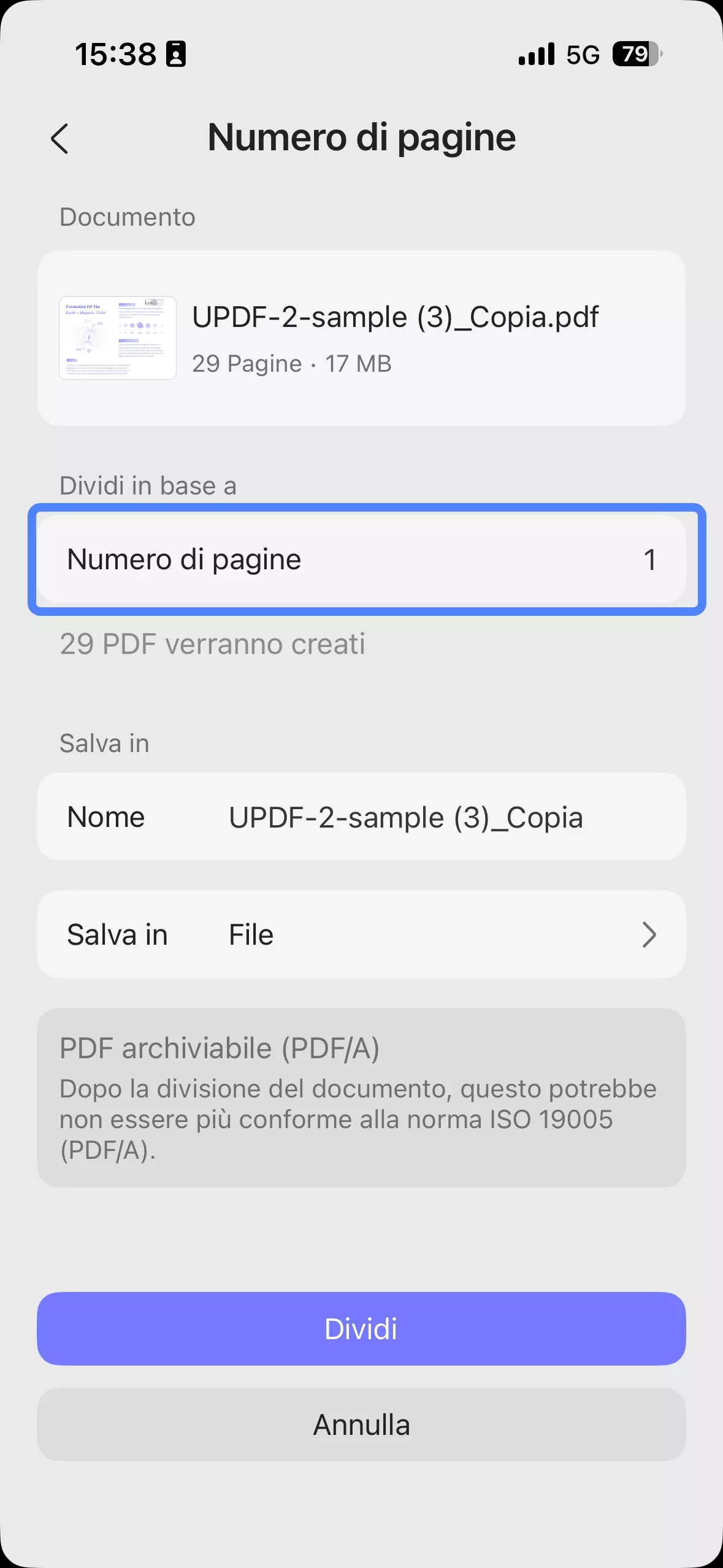 use updf split pages by number