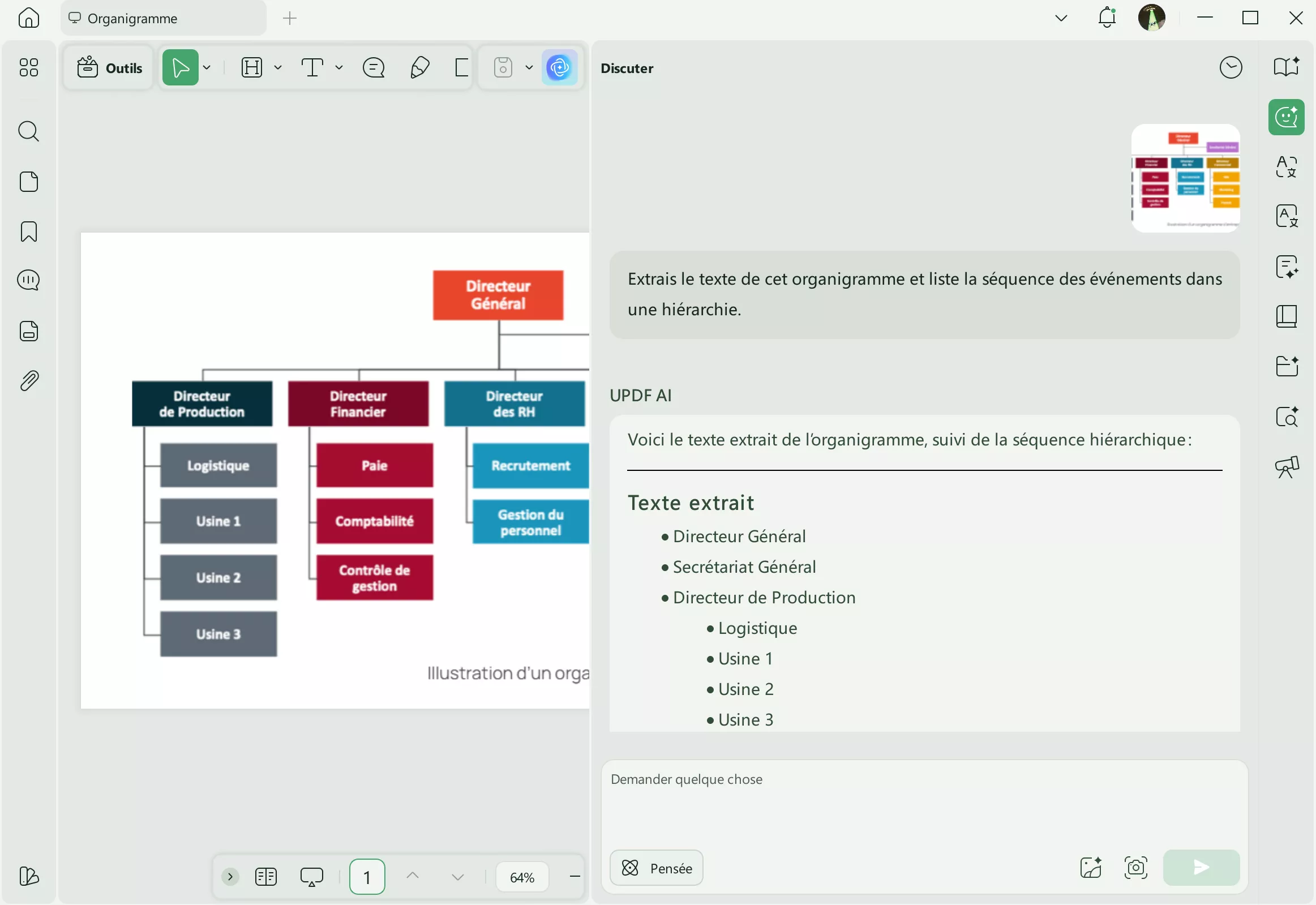 Sélectionnez le mode de chat sous updf ai