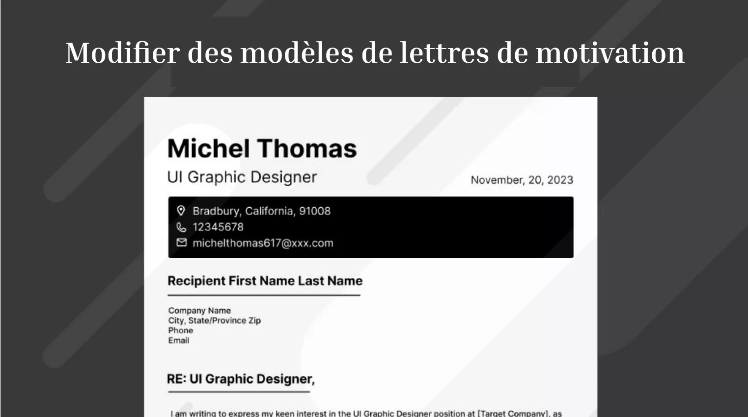 Obtenez l'emploi de vos rêves : procurez-vous dès maintenant nos modèles de lettres de motivation haut de gamme et les mieux classés !