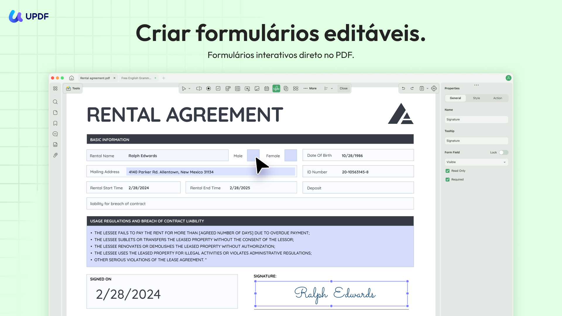 criar formulários pdf preenchíveis