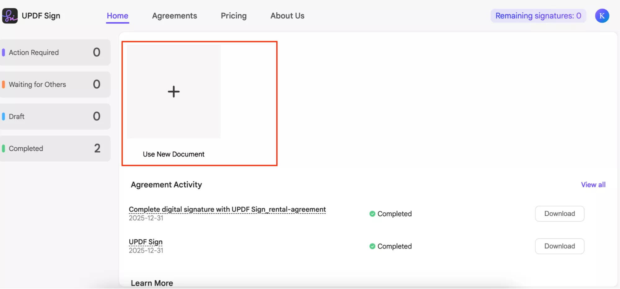 Use-new-document-option
