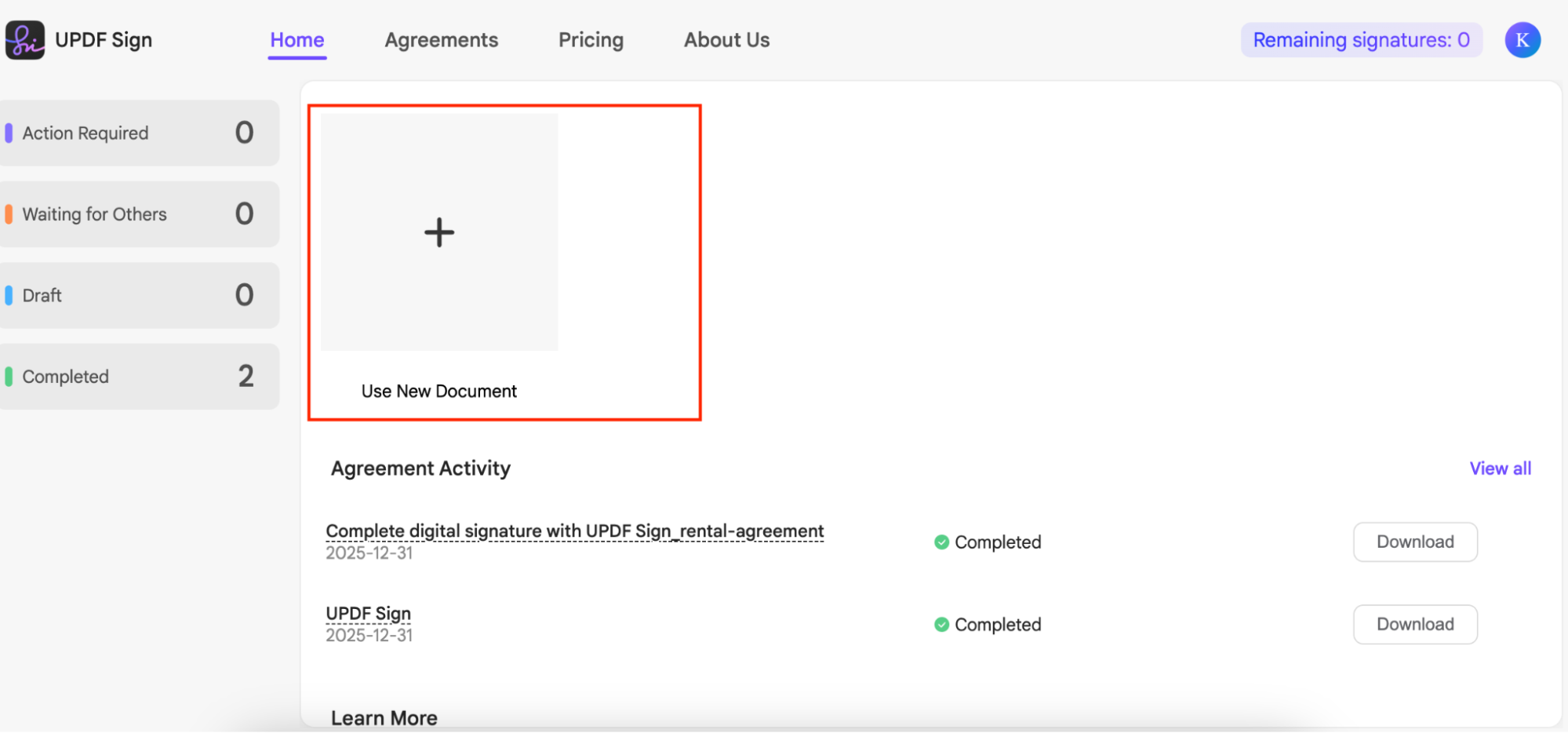 Use-new-document-option