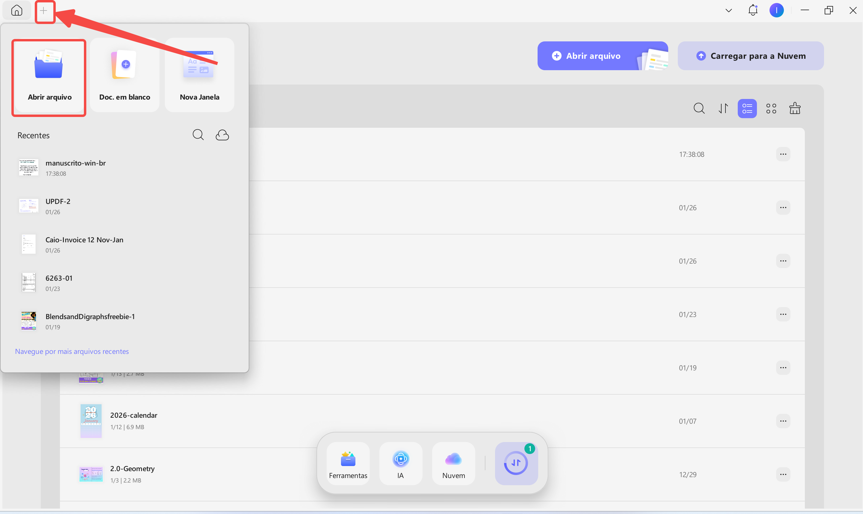 abrir materiais em pdf do teste gre com o updf