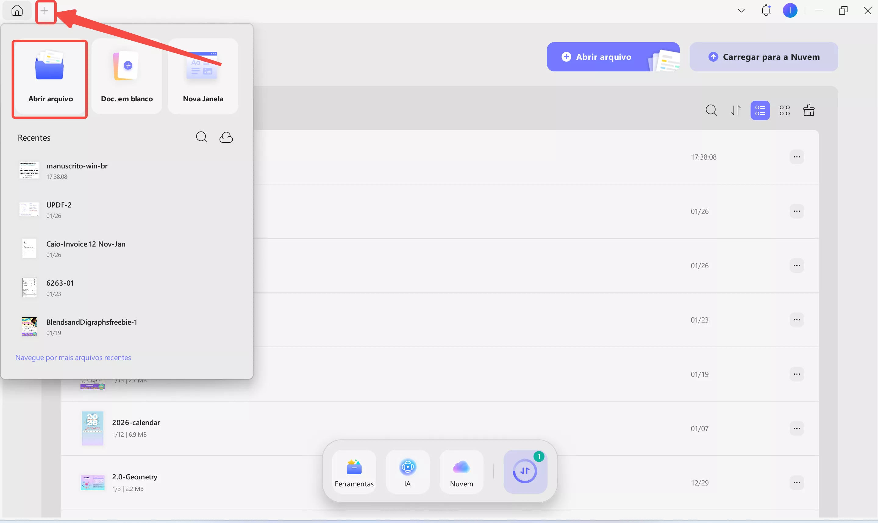 abrir materiais em pdf do teste gre com o updf
