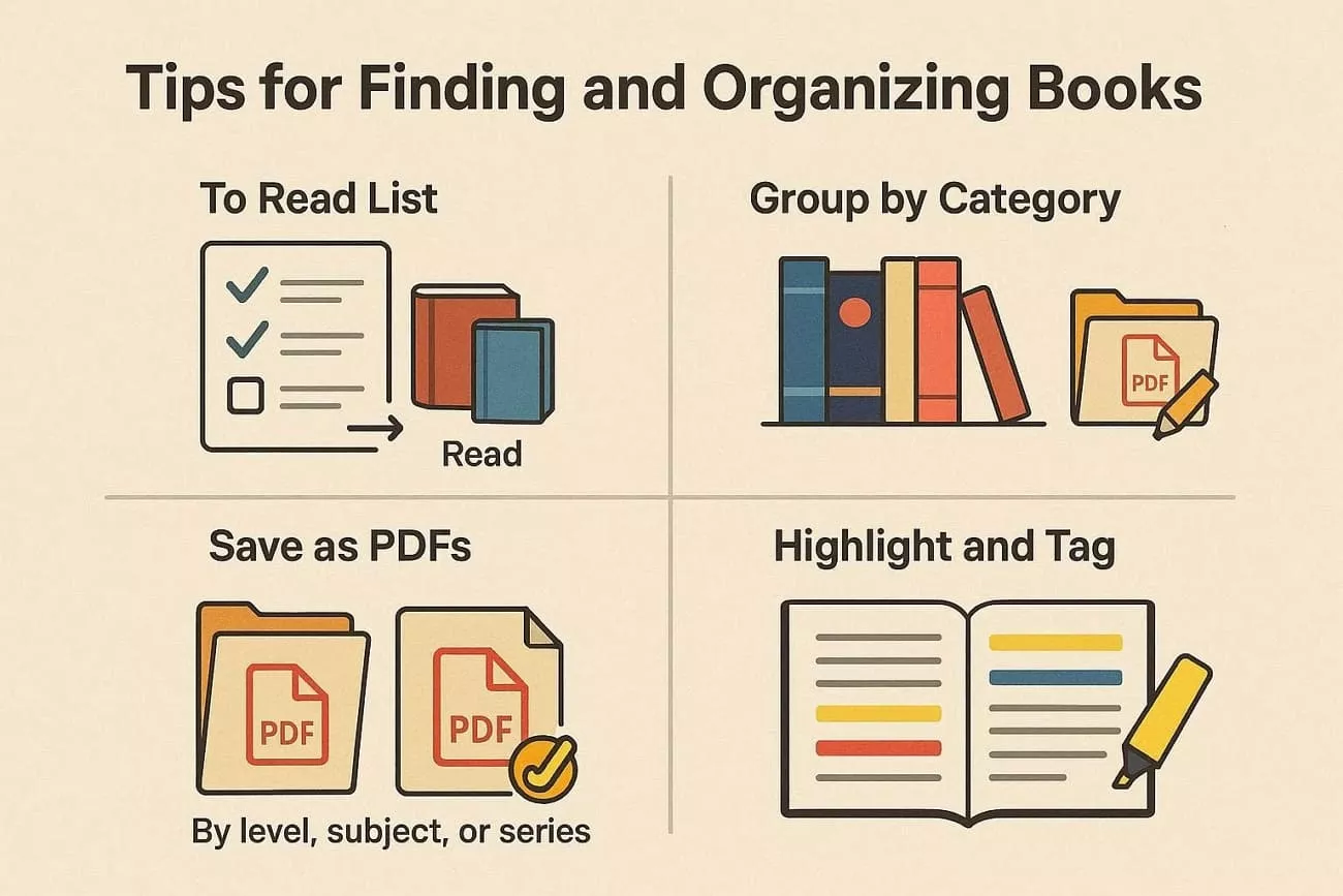 tips find organize books