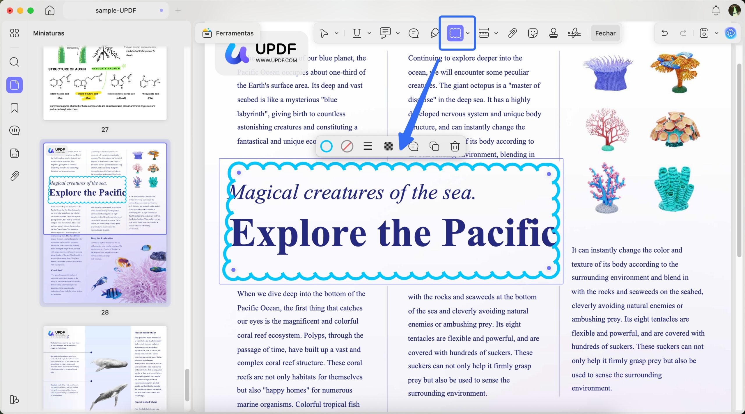 adicionar anotações em formato de nuvem