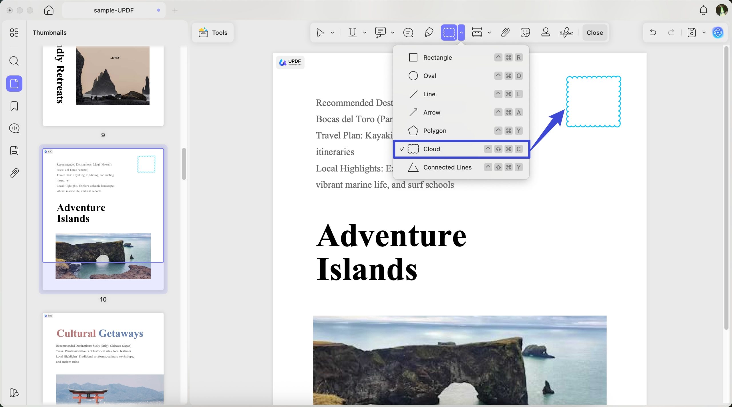 add cloud-shaped annotations