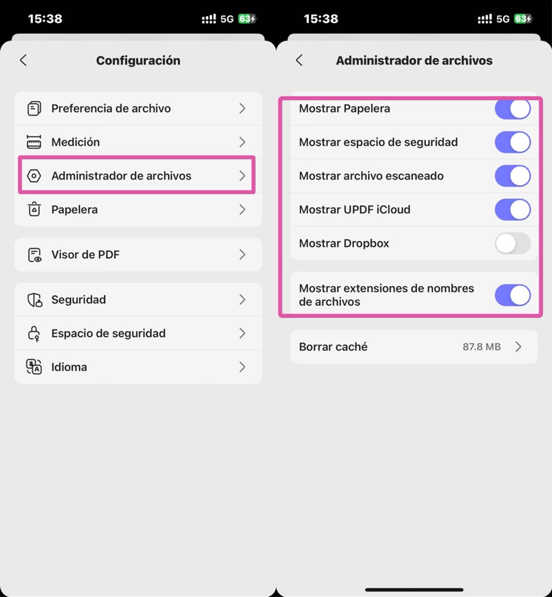 customize toolbar updf ios