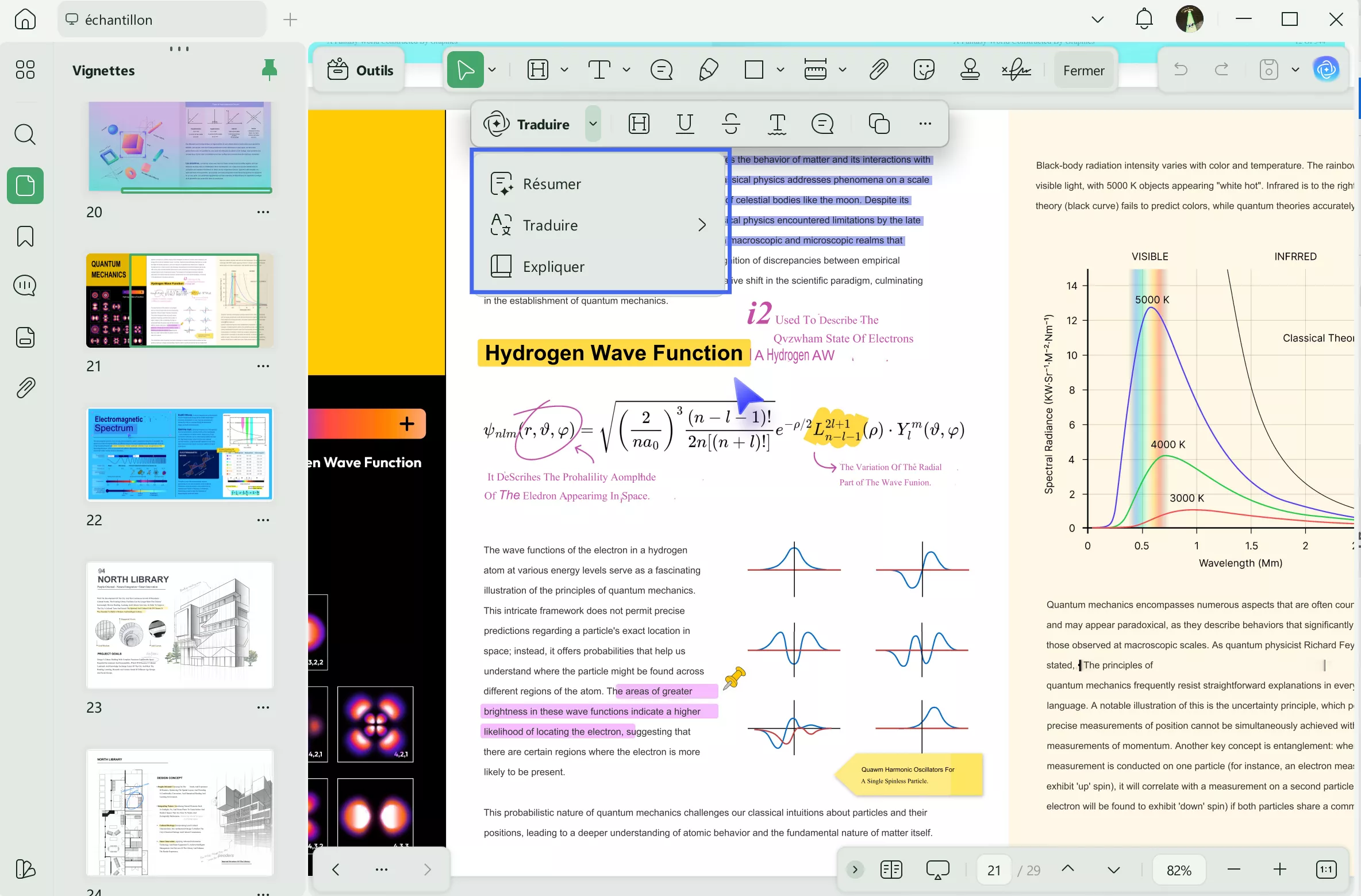 résumer, traduire ou expliquer le texte des fenêtres updf