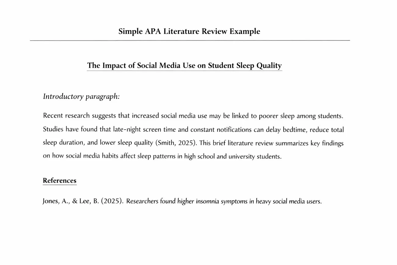 what does apa literature look like