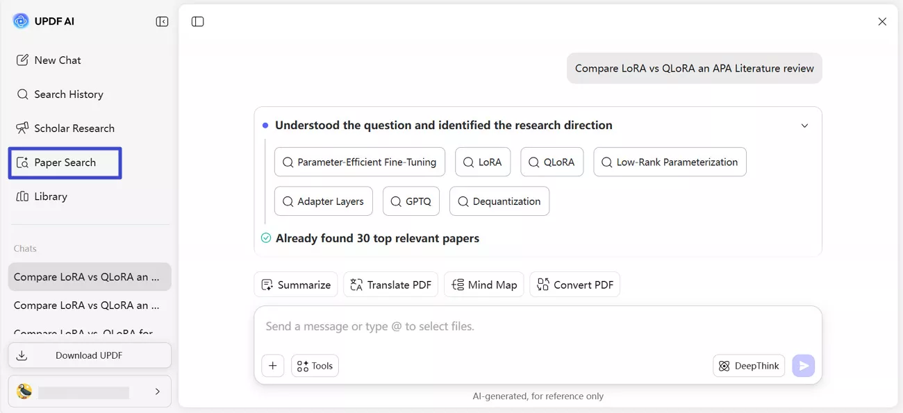 paper research feature on updf