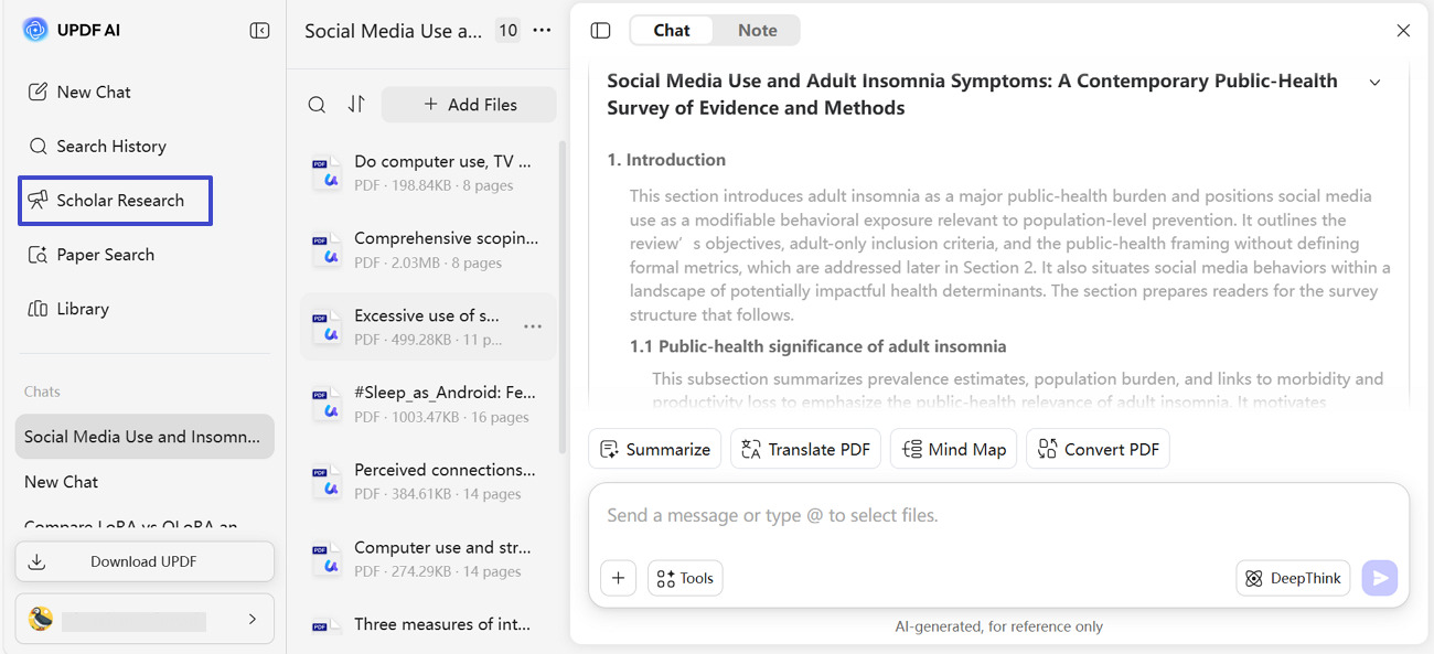 ai scholar research feature 