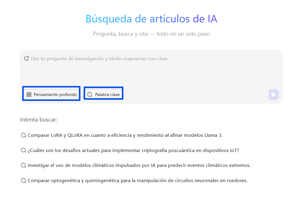 Funcionalidad de búsqueda de artículos UPDF AI