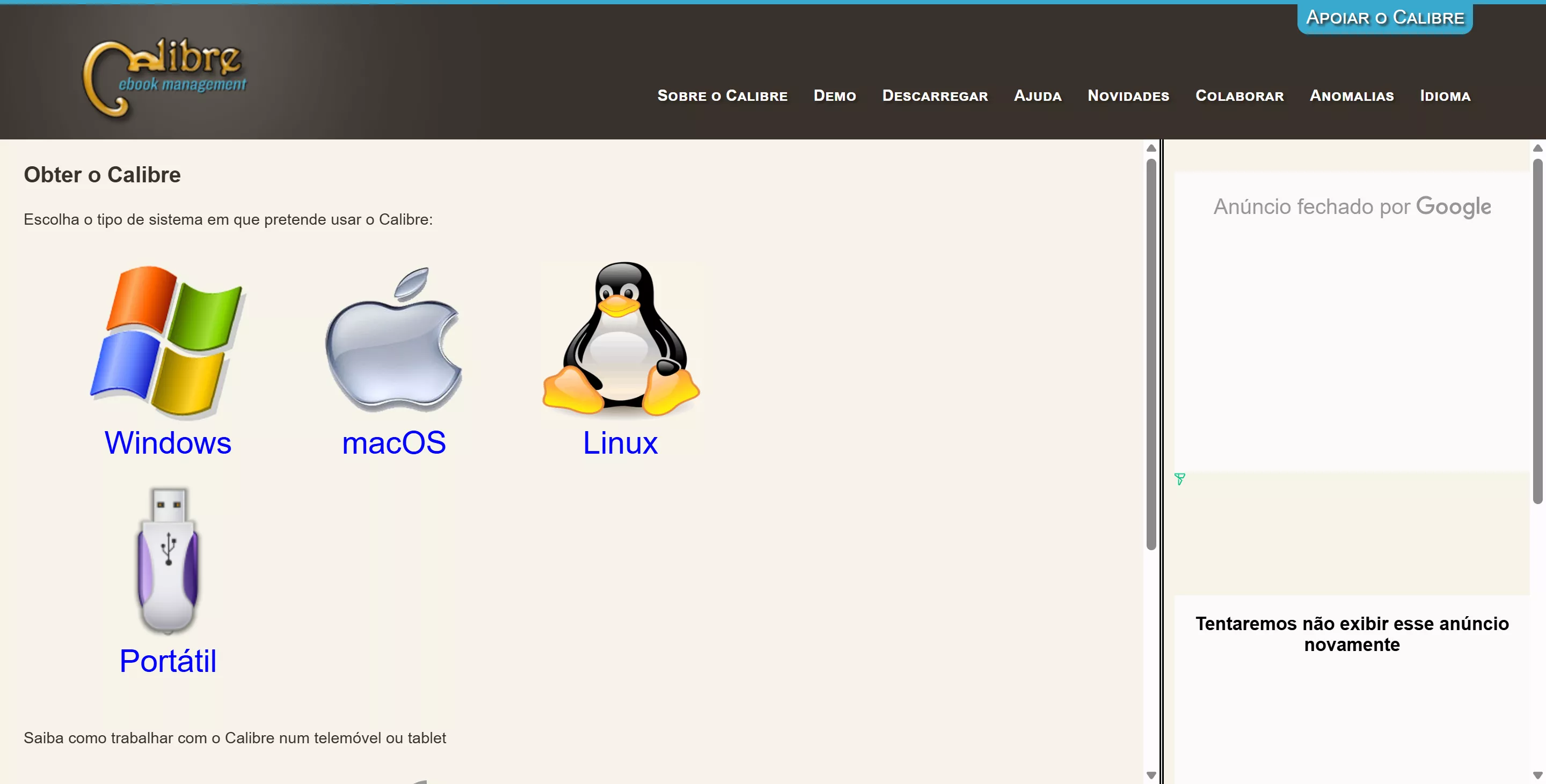 baixar e instalar o calibre