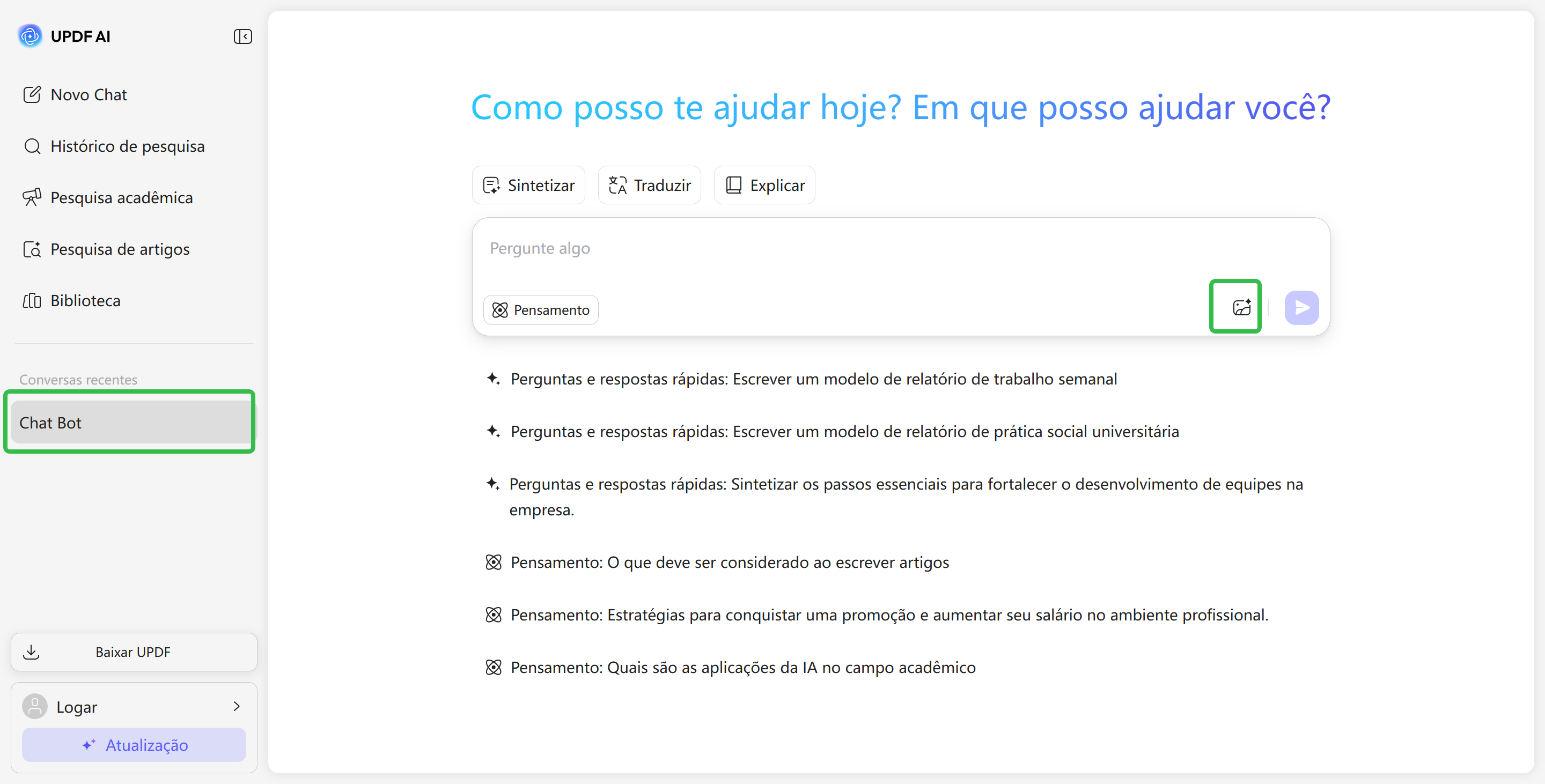 clique no ícone da imagem
