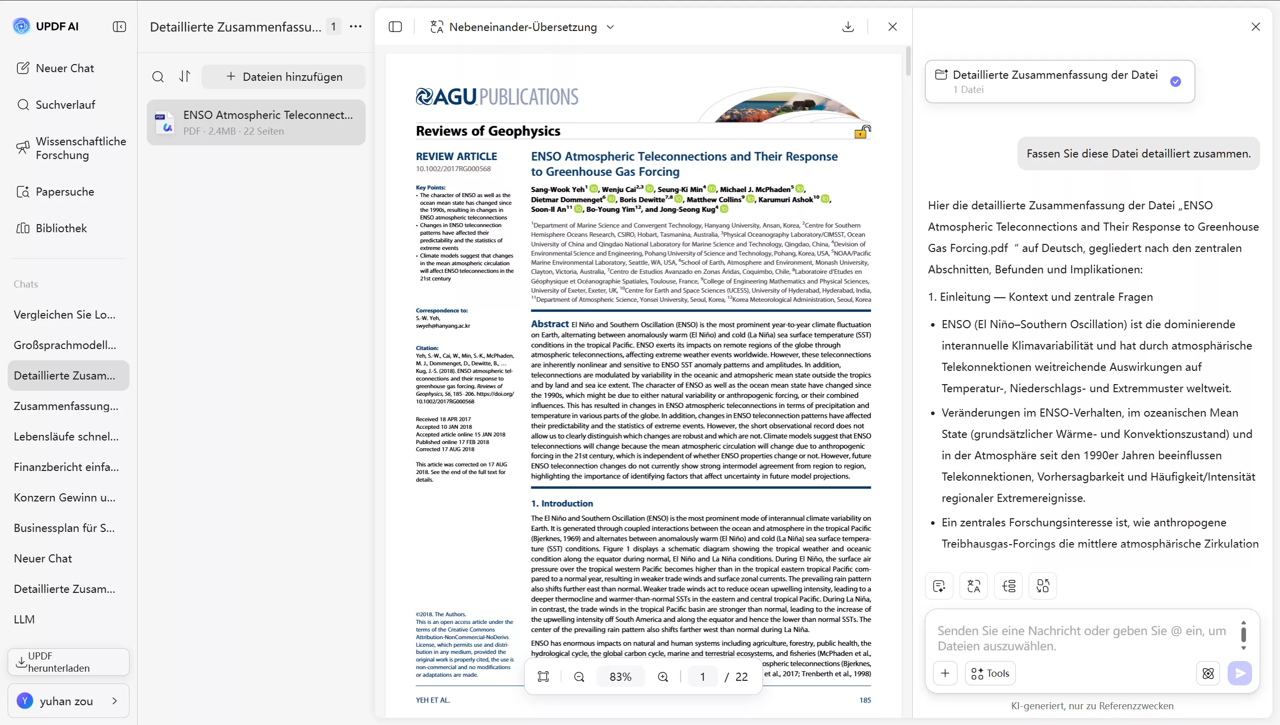 Verwenden Sie updf Chat PDF, um Details zu extrahieren.