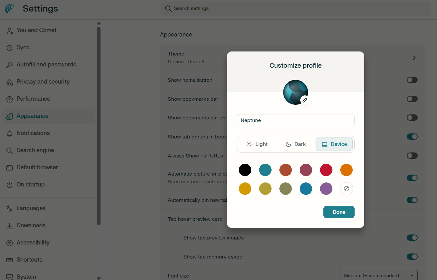 comet-customize-theme