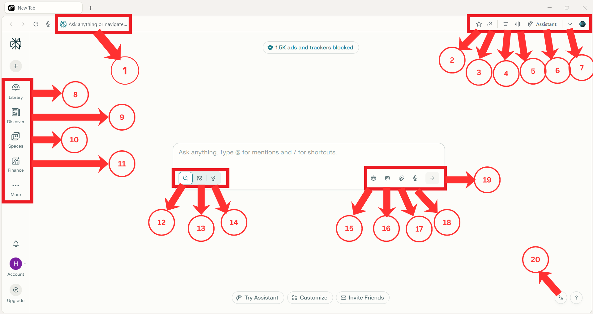 comet interface layout