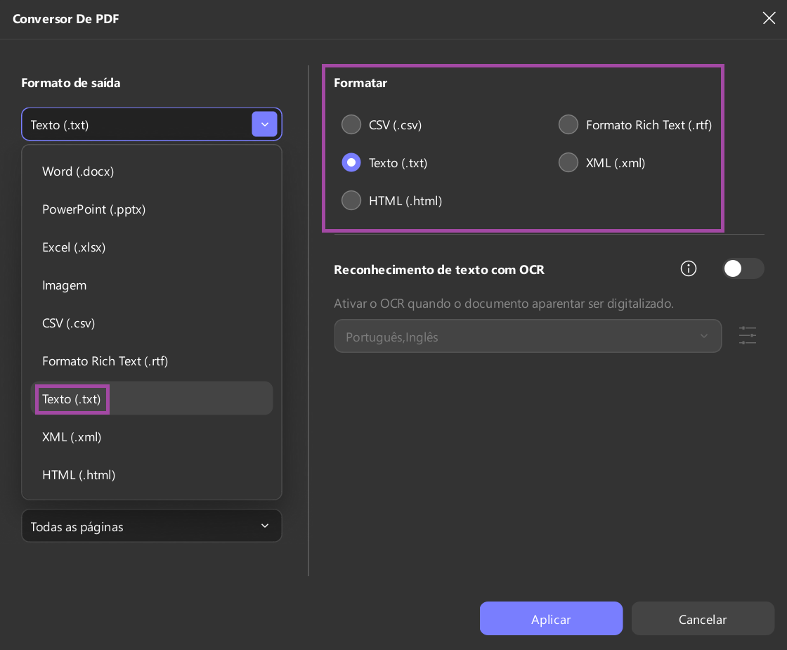 converter pdf para texto com updf